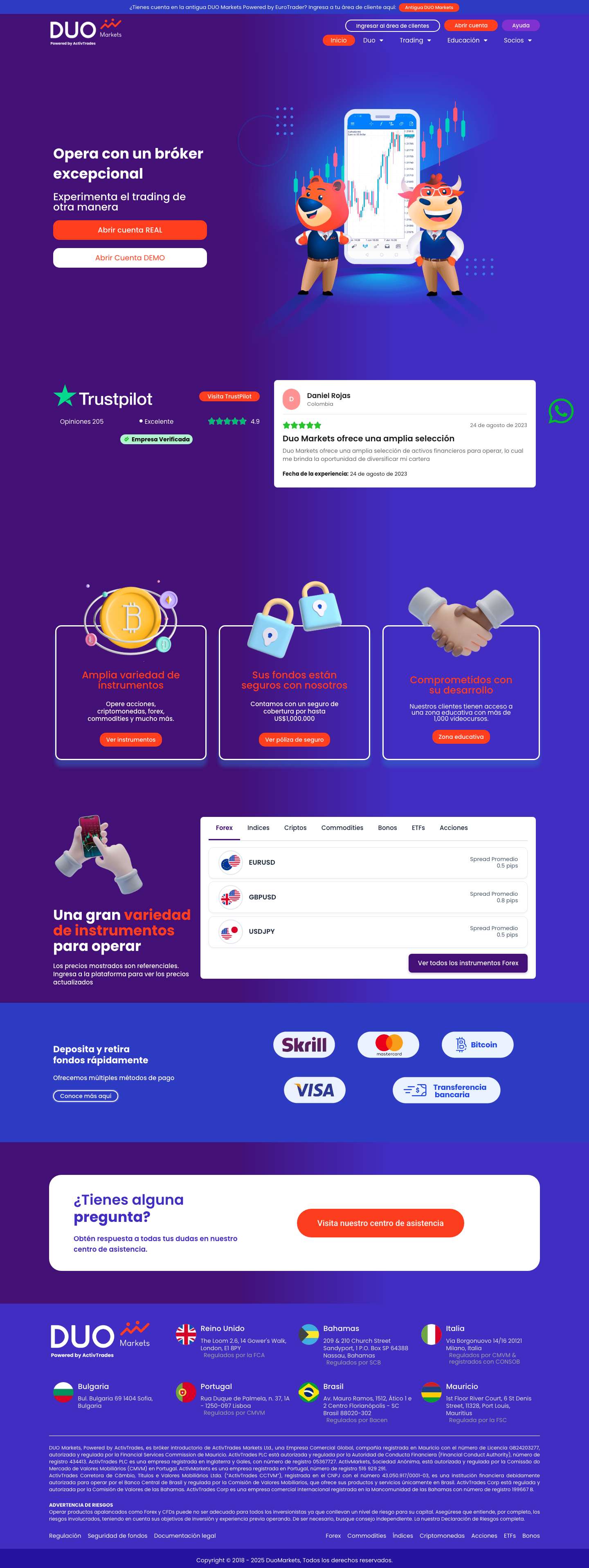 Inicio - DuoMarkets - Full Screenshot