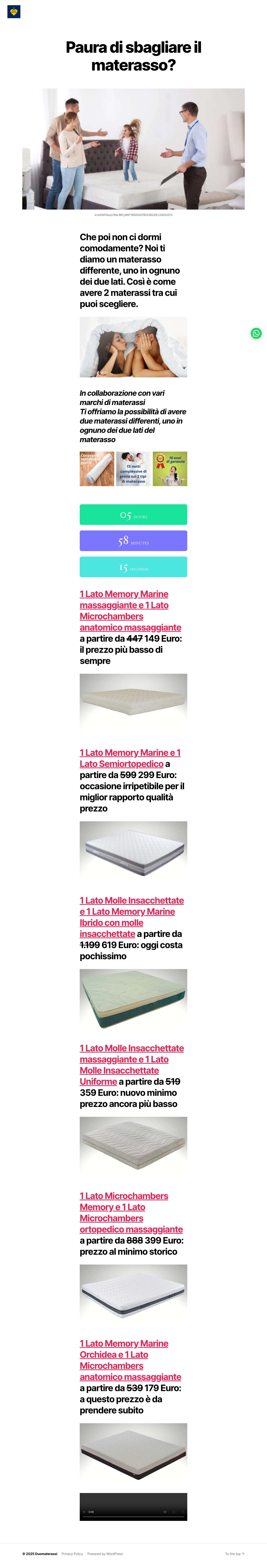 Paura di sbagliare il materasso? - DuomaterassiJoinchat - Full Screenshot