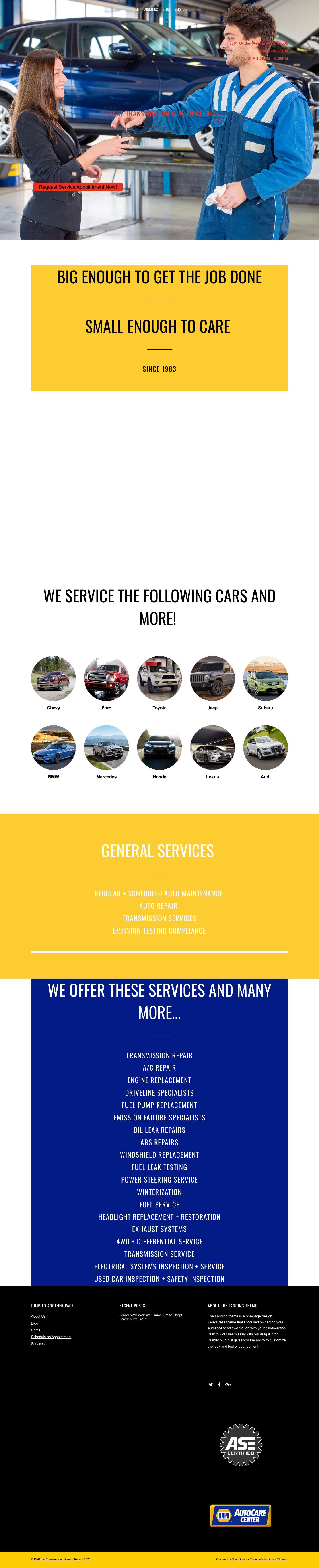 DuPage Transmission & Auto Repair - Full Screenshot