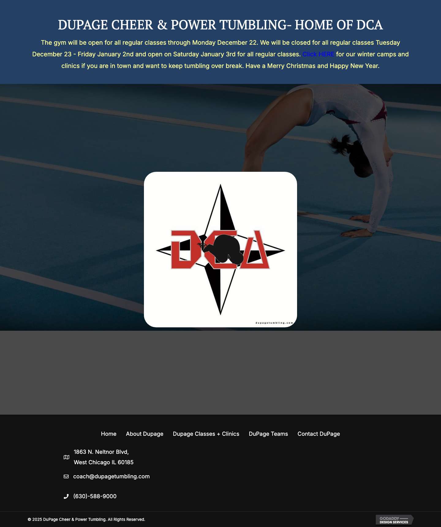 DuPage Tumbling & Cheerleading Training | Sign Up Now - Full Screenshot