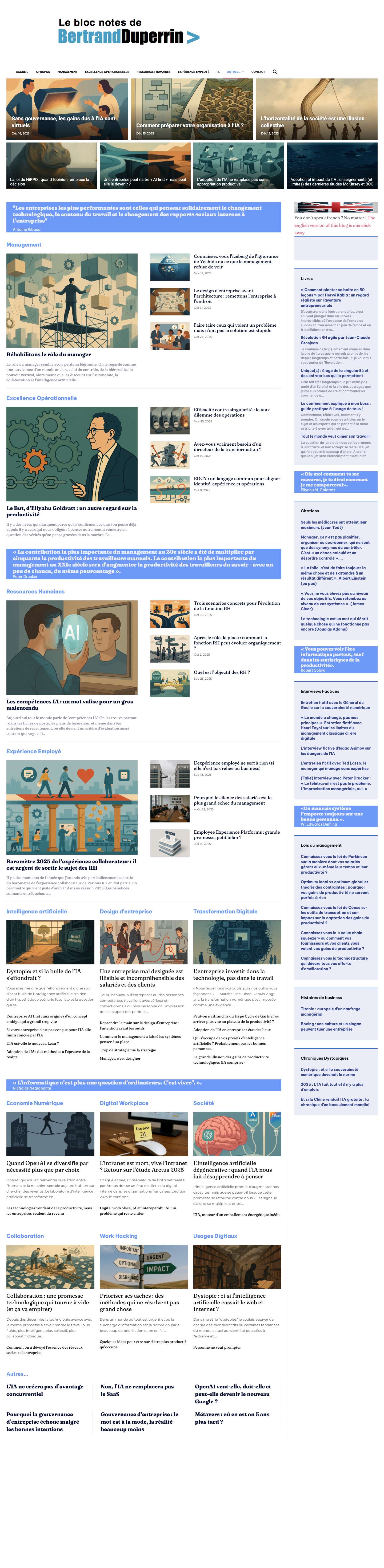 Management, RH, tech et futur du travail – Bertrand Duperrin - Full Screenshot