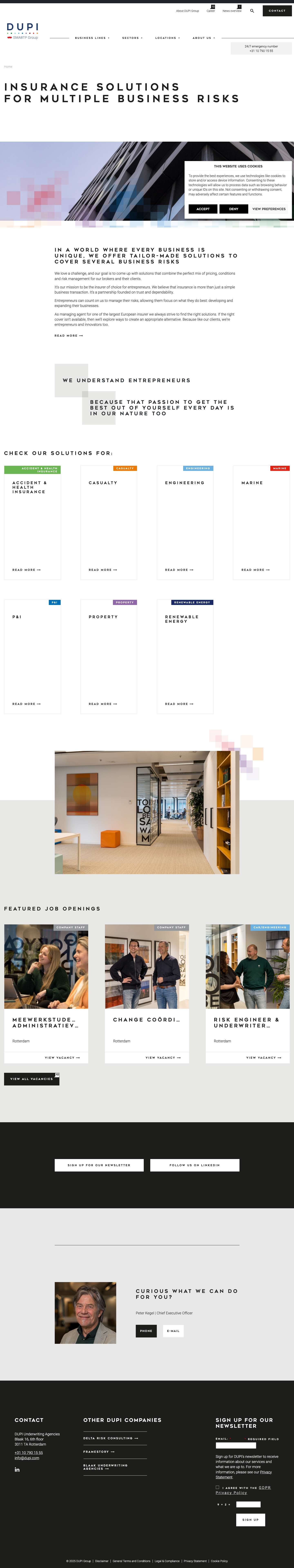 Insurance solutions for multiple business risks | DUPI - Full Screenshot