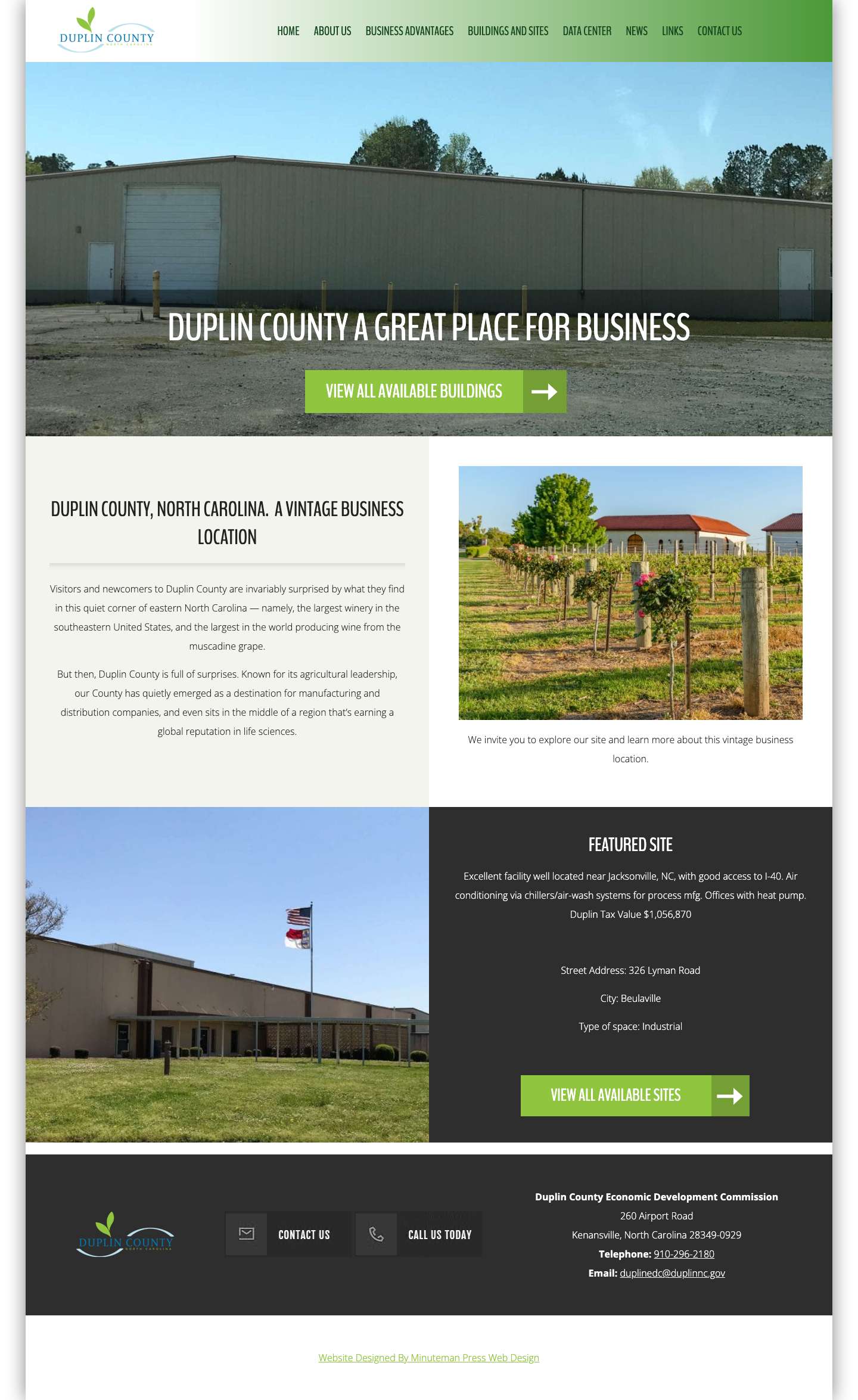 Duplin County NC Economic Development Commission - Full Screenshot
