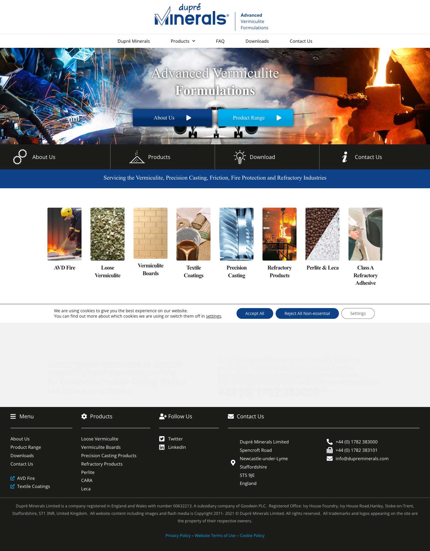 Home Page • Dupré Minerals - Full Screenshot