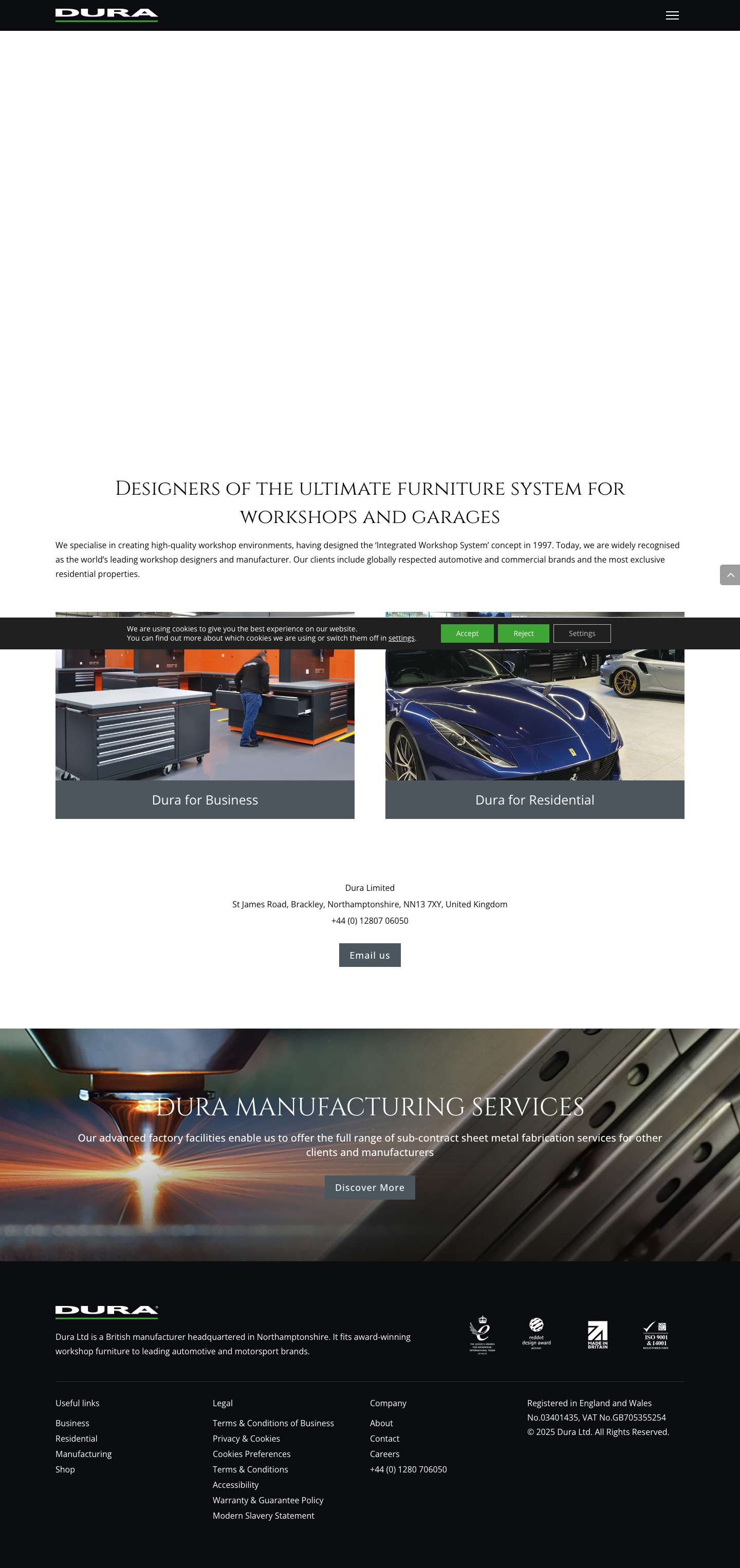 Ultimate Workshop Furniture System | Dura Limited - Full Screenshot