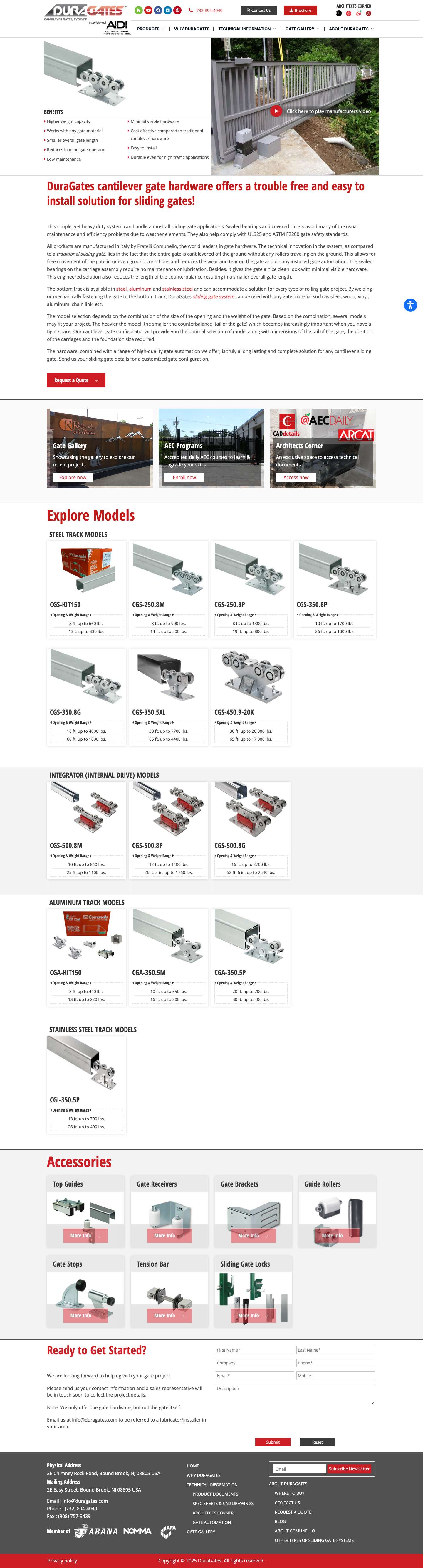 Home - DuraGates : The one-stop solution for light, medium or heavy sliding gates - Full Screenshot