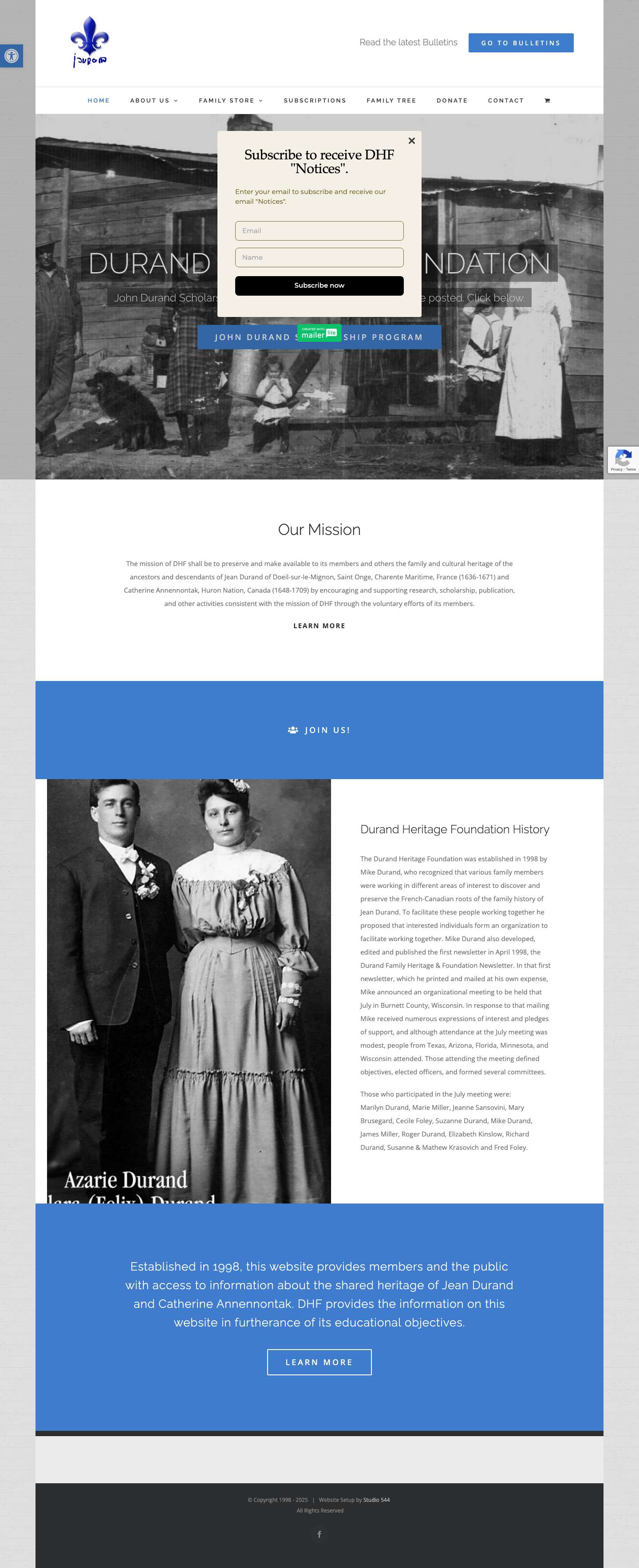 Durand Heritage Foundation | WelcomeAccessibility ToolsIncrease TextDecrease TextGrayscaleHigh ContrastNegative ContrastLight BackgroundLinks UnderlineReadable FontReset - Full Screenshot