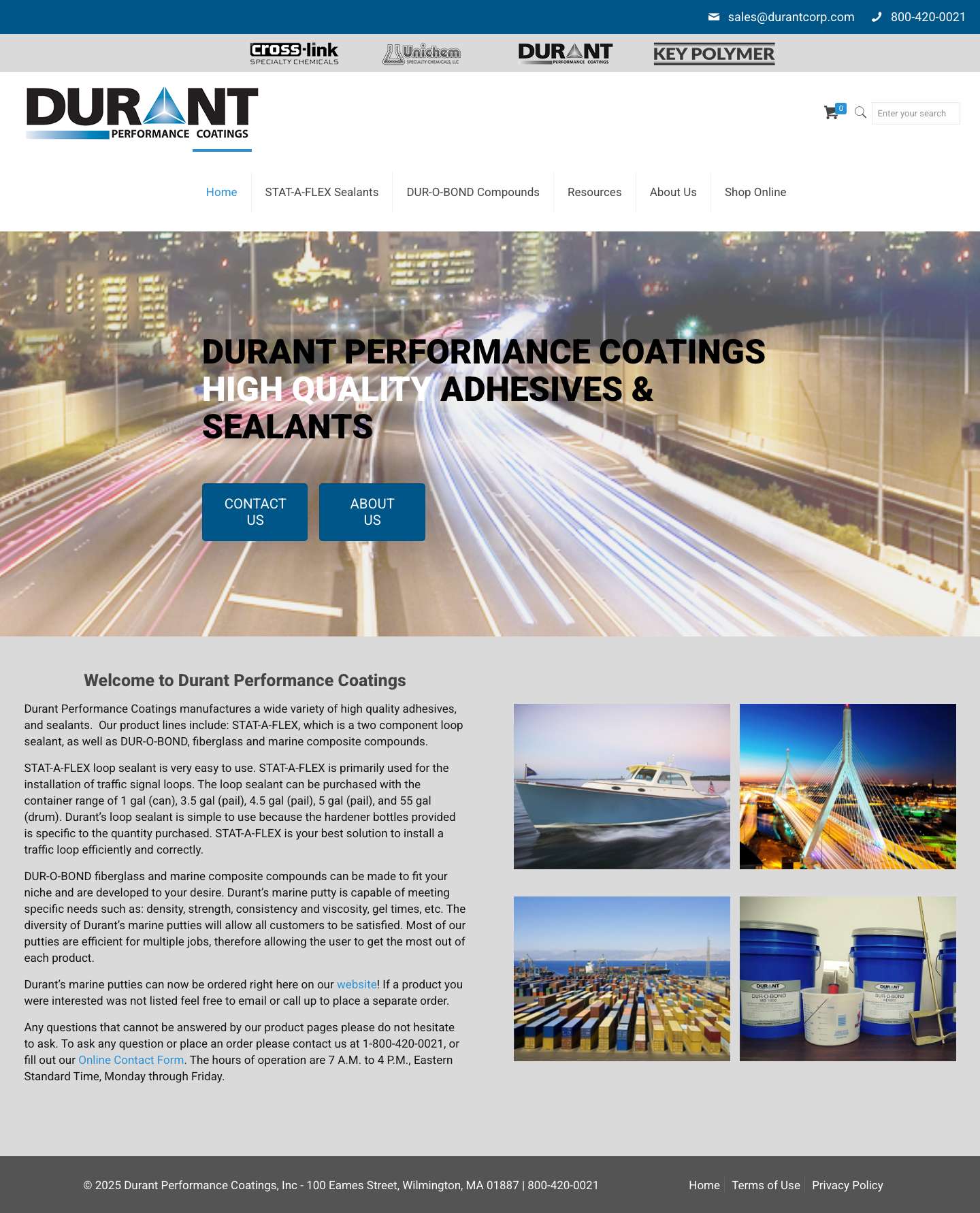 Durant Performance Coatings - STAT-A-FLEX Loop Sealants - Full Screenshot