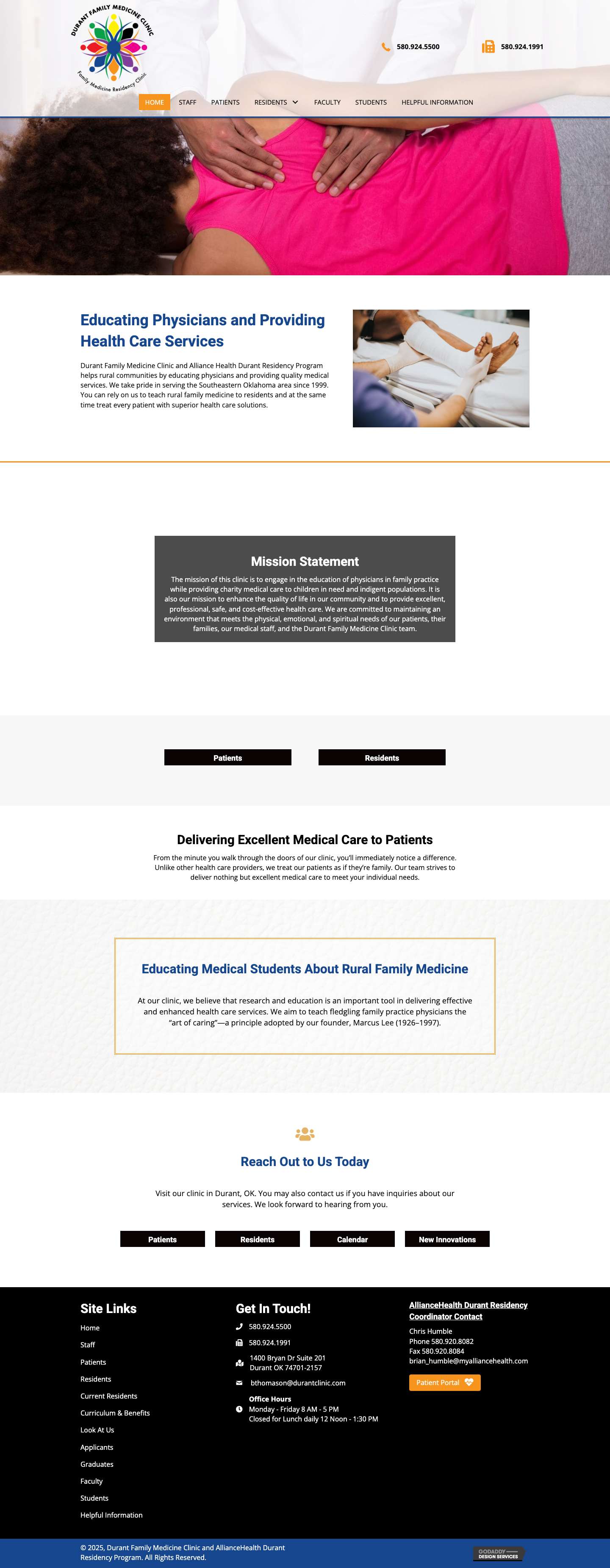 Rural Family Medicine, Durant, OK - Full Screenshot