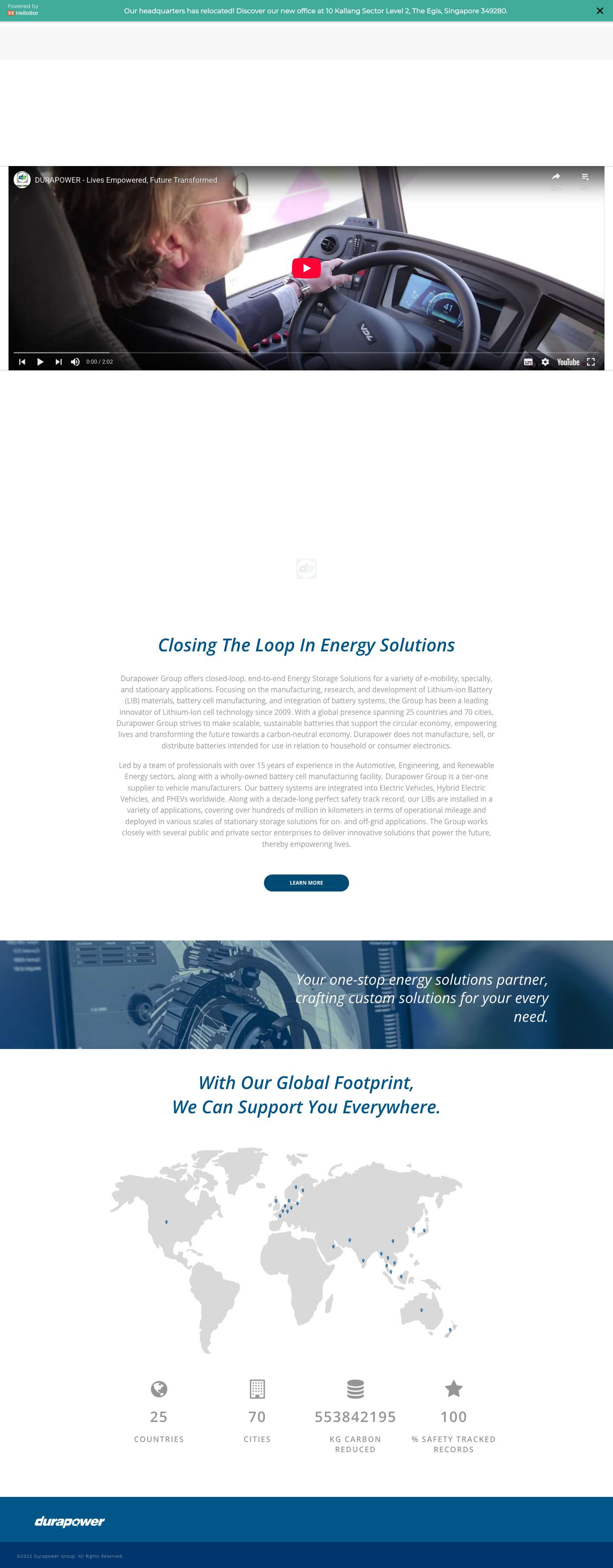 Durapower Group – Lithium-ion Battery Systems & Solutions - Full Screenshot