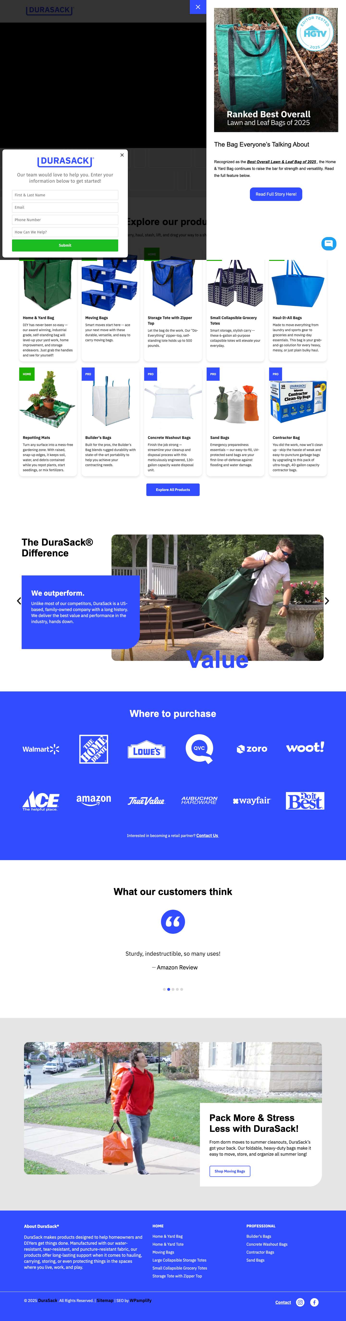 DuraSack - Heavy-Duty, Tear-Resistant, Reusable BagsCloseMenu - Full Screenshot