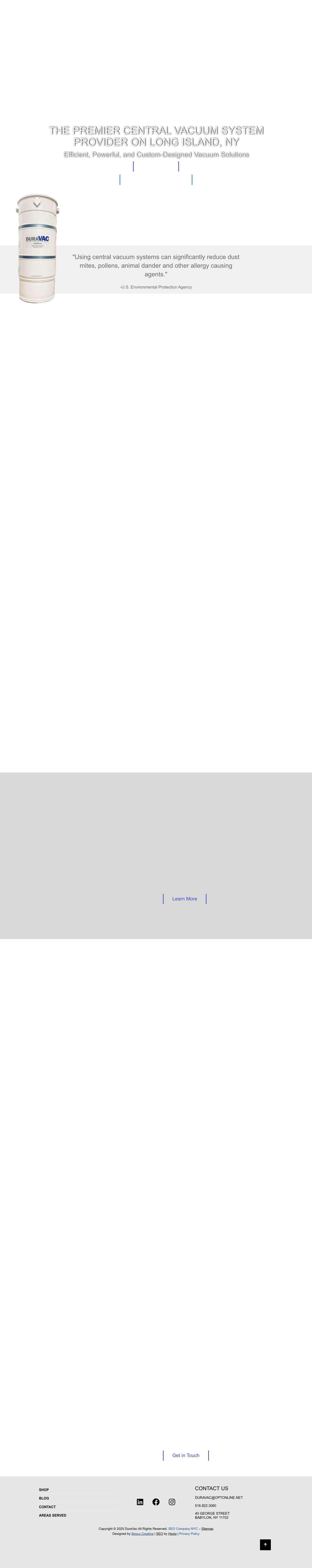 Premier Central Vacuum Systems Installation in Long Island - Full Screenshot