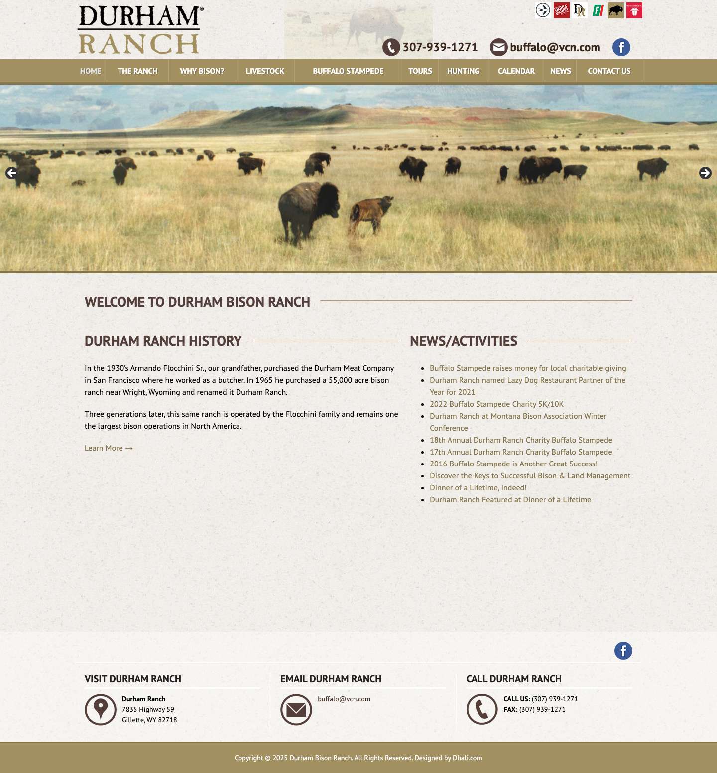 Home - Durham Bison Ranch - Full Screenshot