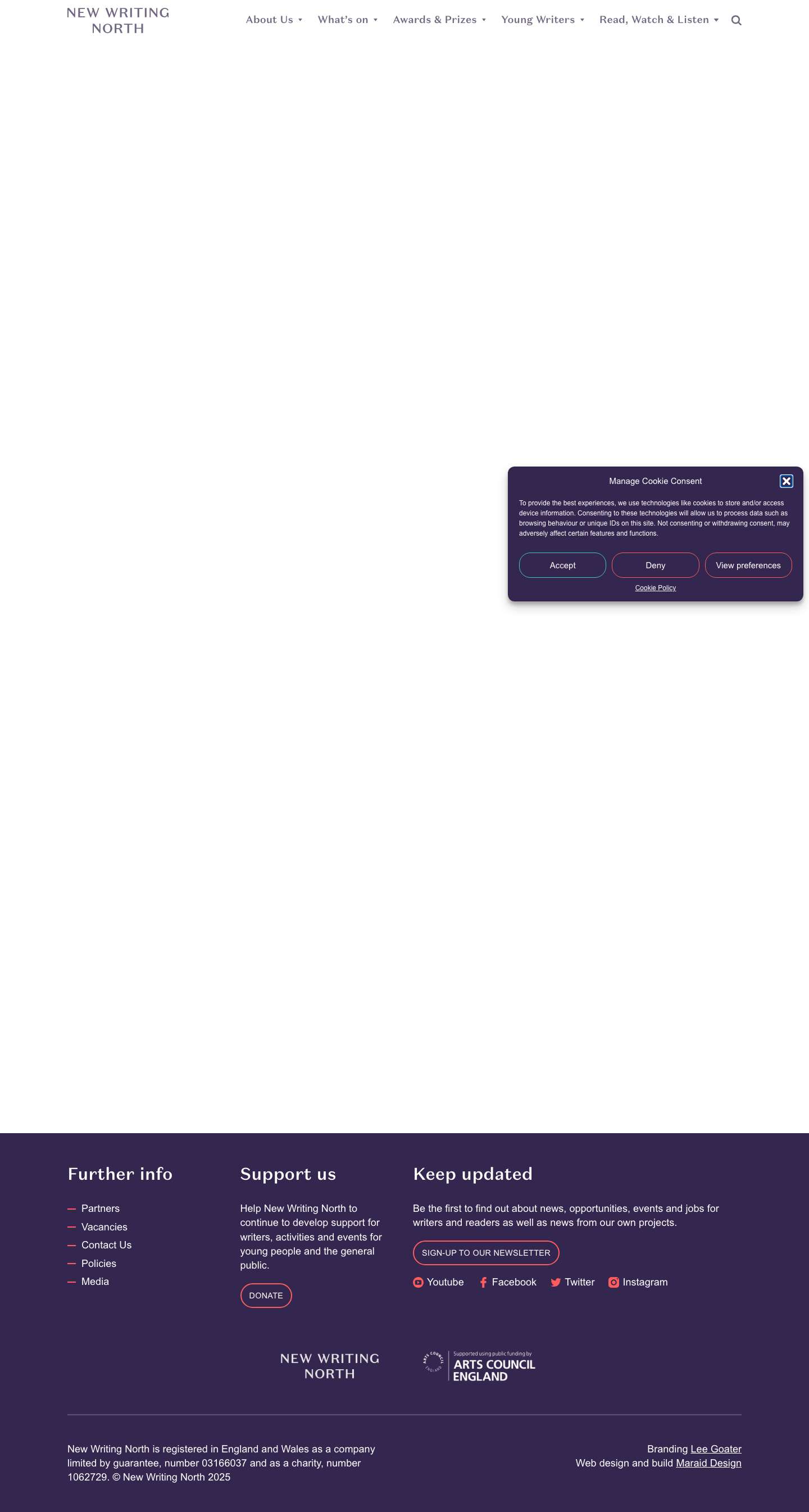 Durham Book Festival - New Writing North - Full Screenshot