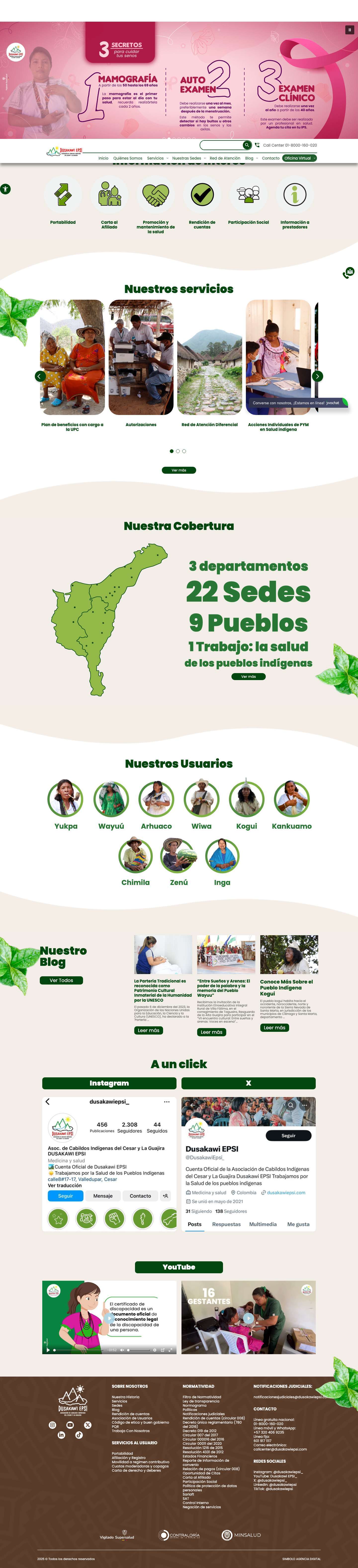 Dusakawi EPSI | Dusakawi Herramientas de accesibilidadAumentar textoDisminuir textoEscala de grisesAlto contrasteContraste negativoFondo claroSubrayar enlacesFuente legibleRestablecer - Full Screenshot