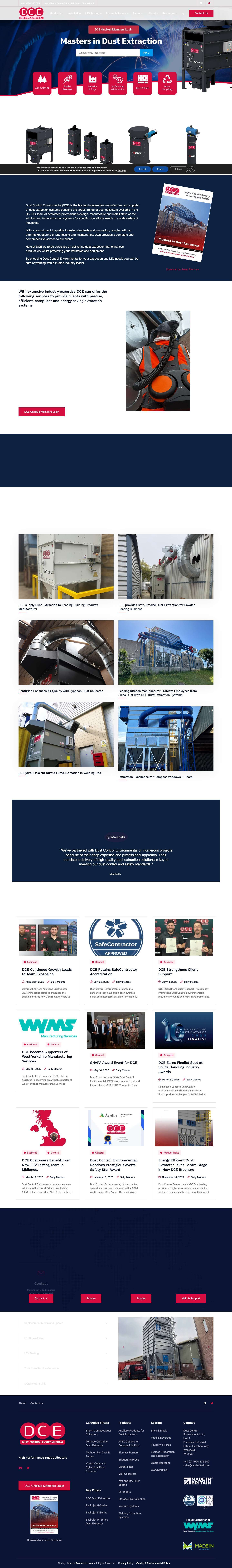 Dust Extraction Systems - DCE Limited - Full Screenshot