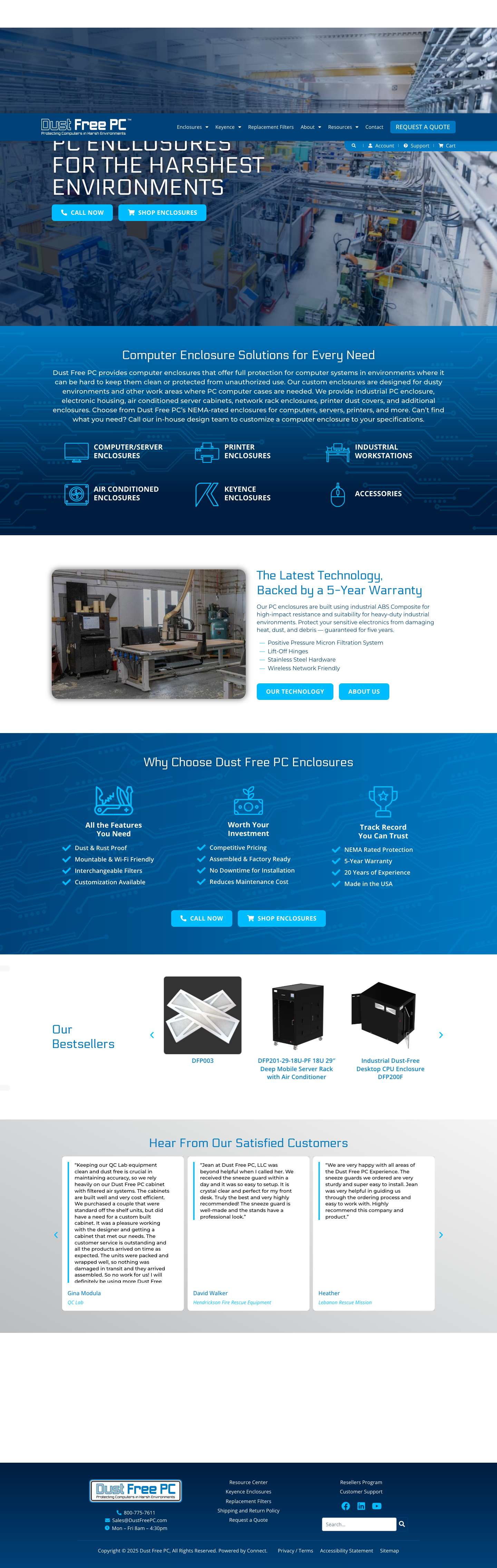 Dust Free PC – American-Made Computer, Printer & PC Enclosures - Full Screenshot