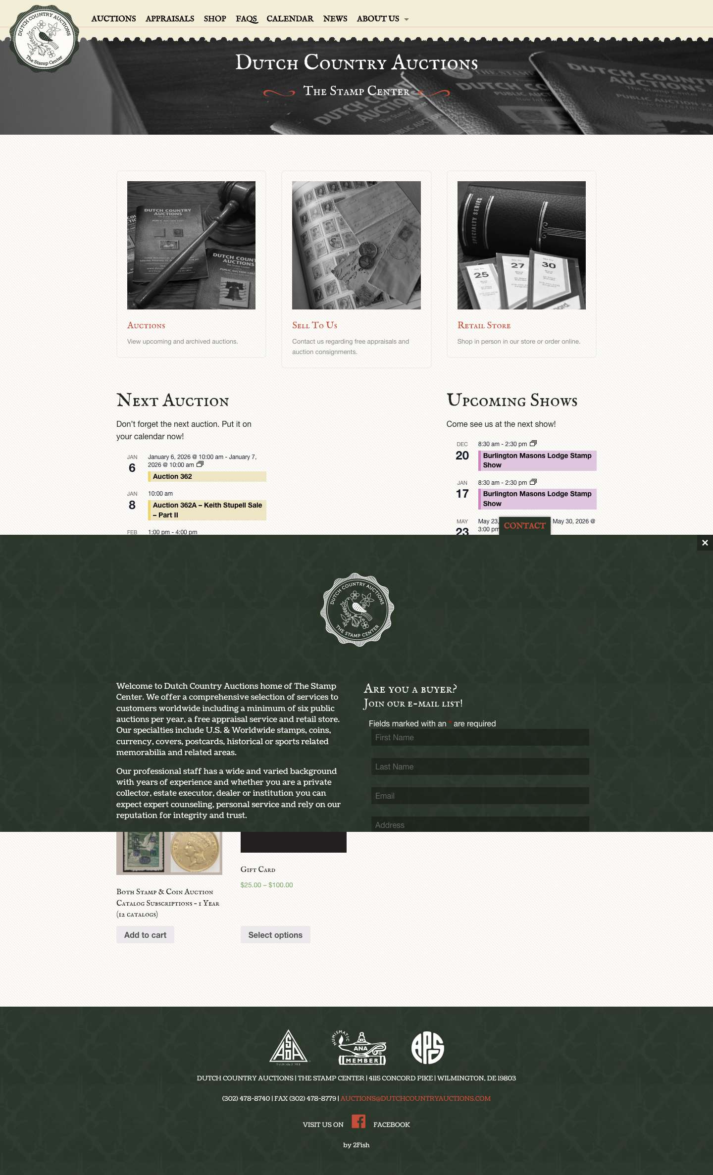 Dutch Country Auctions – The Stamp CenterEvent SeriesEvent SeriesEvent Series - Full Screenshot