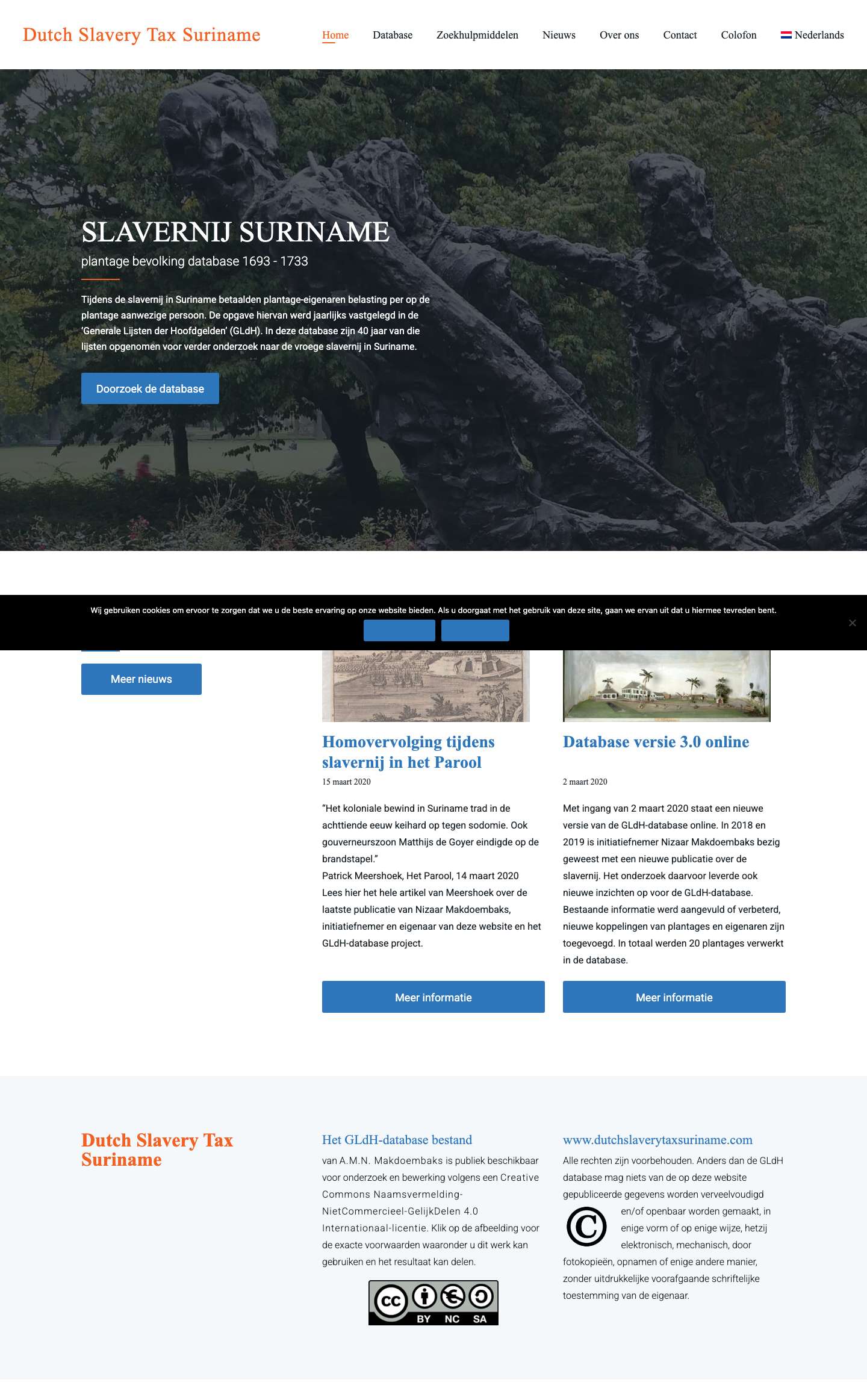 Dutch Slavery Tax Suriname - De vroege slavernij in Suriname - Full Screenshot