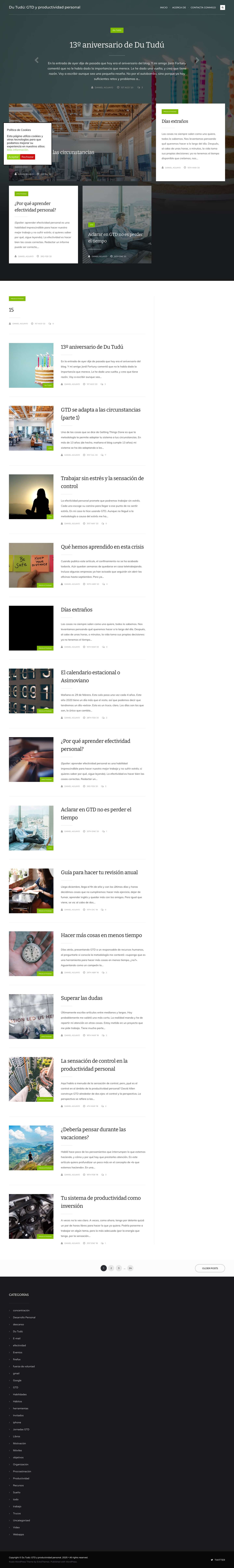 Du Tudú: GTD y productividad personal - GTD, productividad personal y aplicaciones web - Full Screenshot