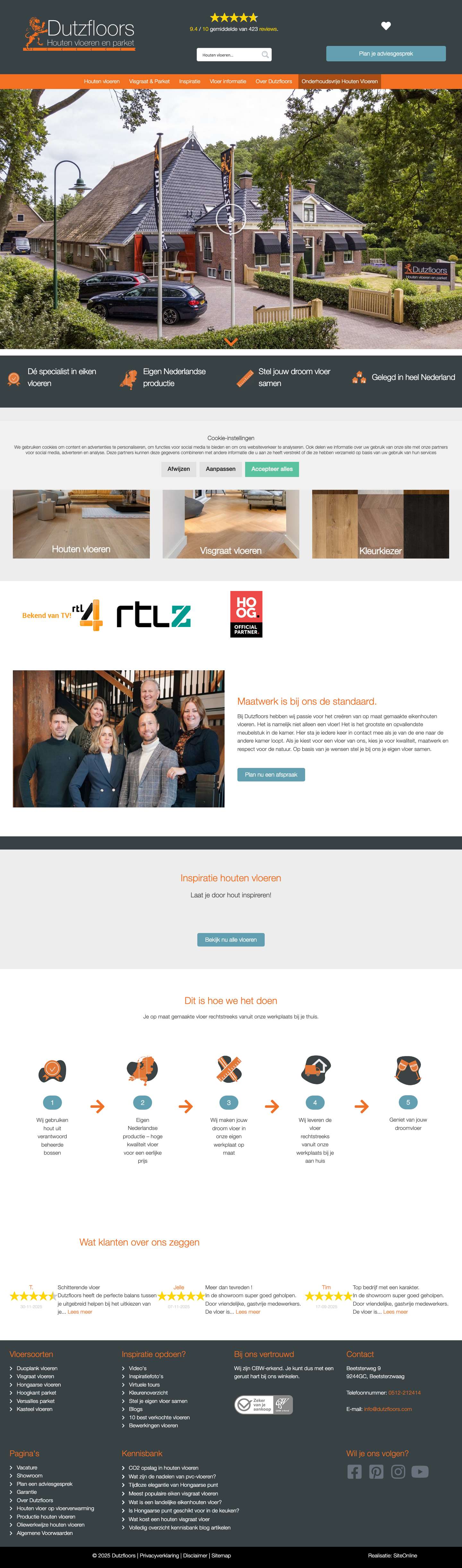 Houten vloeren met karakter | Europees Eiken | Dutzfloors - Full Screenshot