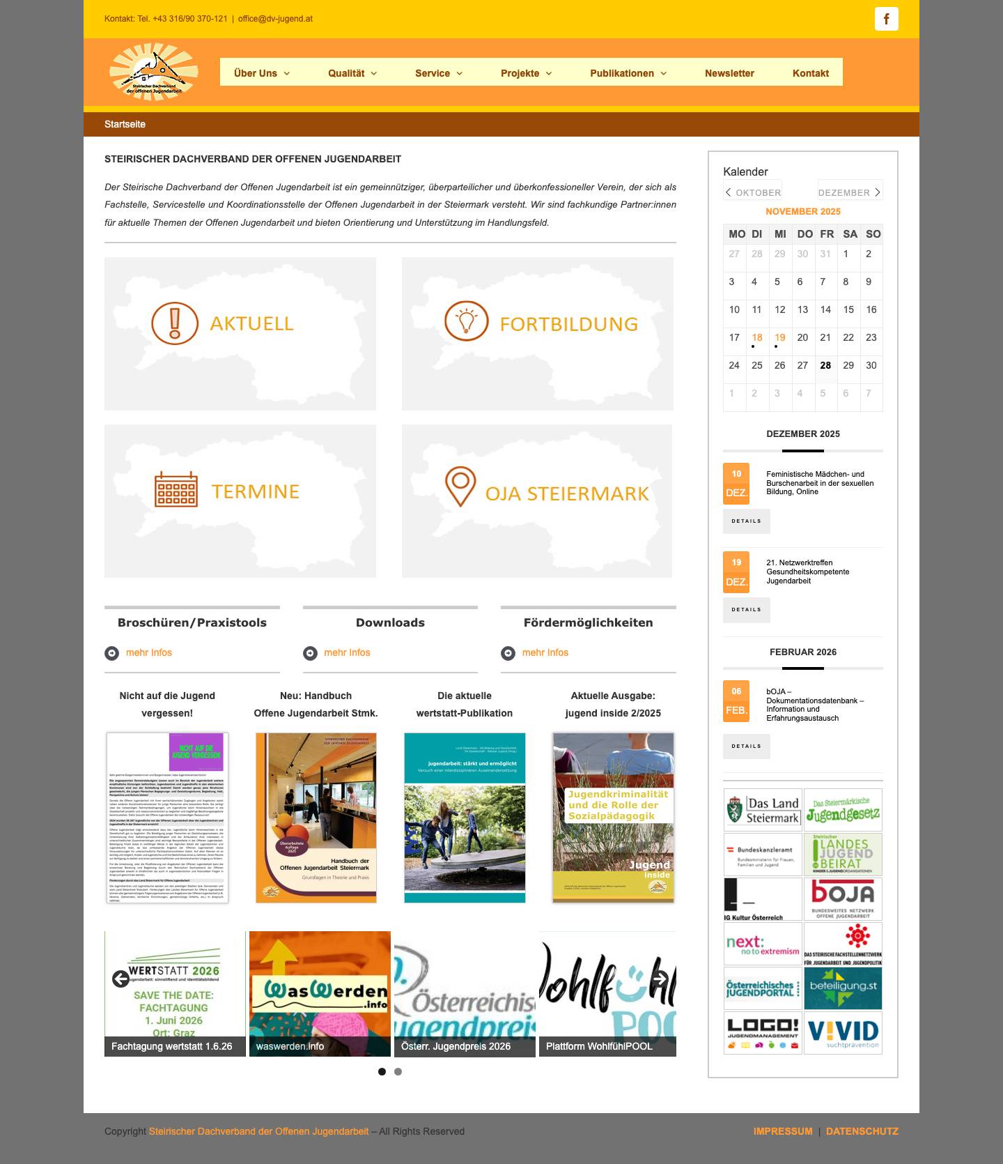 Steirischer Dachverband der Offenen Jugendarbeit – Eine weitere WordPress-Website - Full Screenshot
