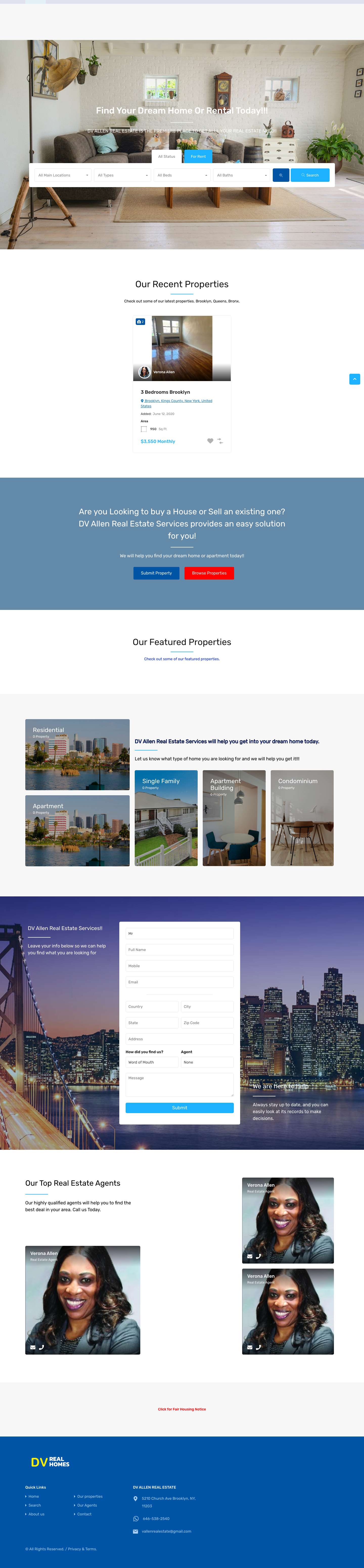 DV Allen Real Estate Services - Full Screenshot