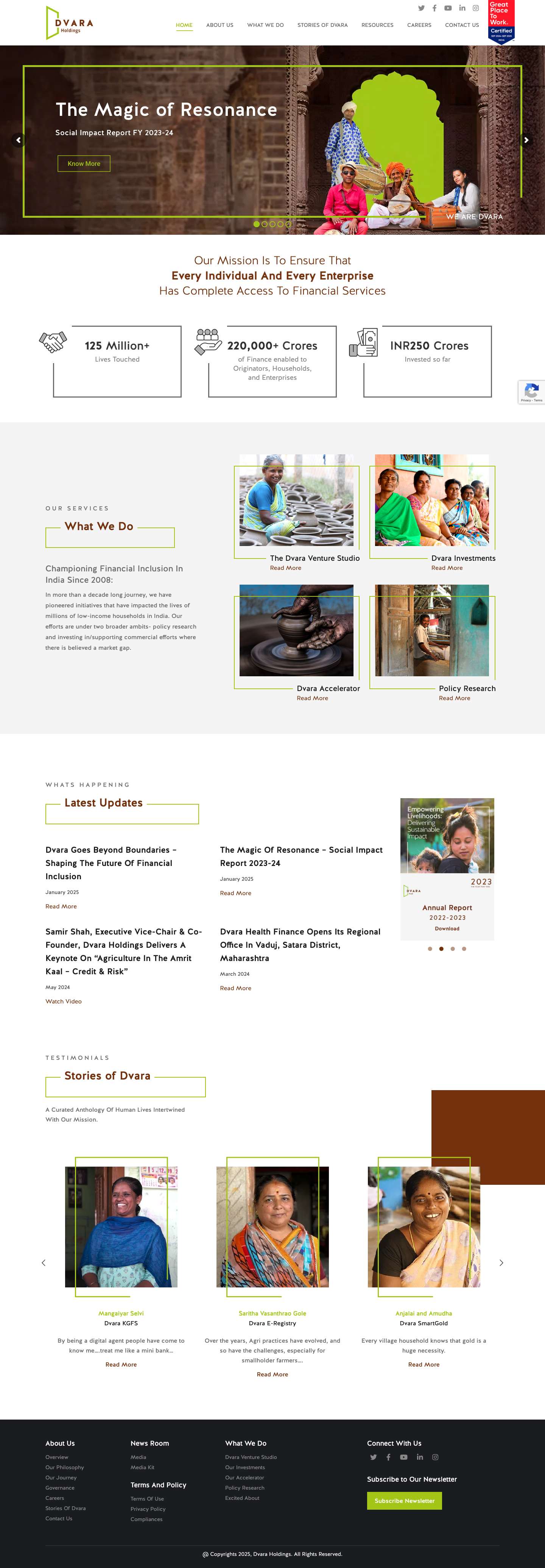 Dvara Holdings – Doorway to the future - Full Screenshot