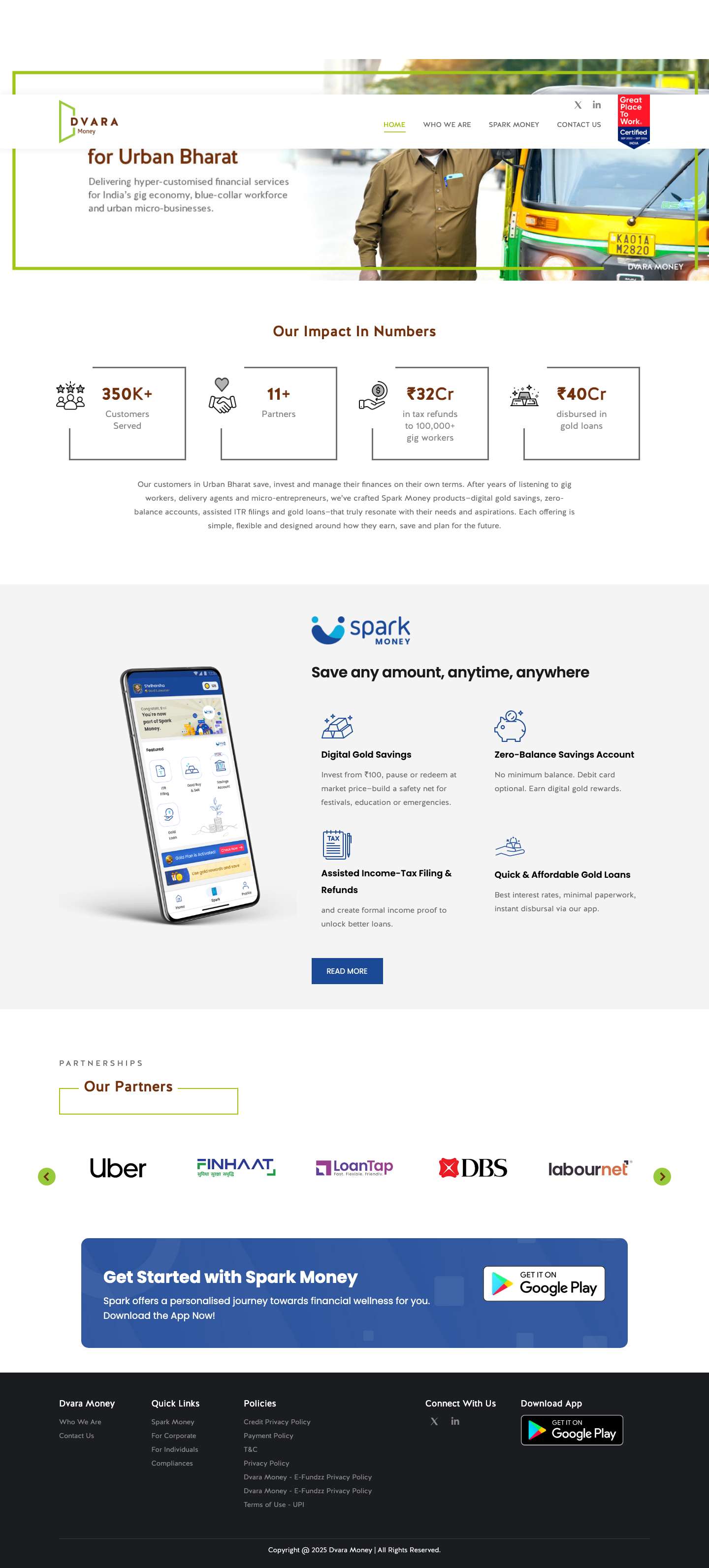 Spark Money | Financial Wellness for Urban Bharat - Full Screenshot