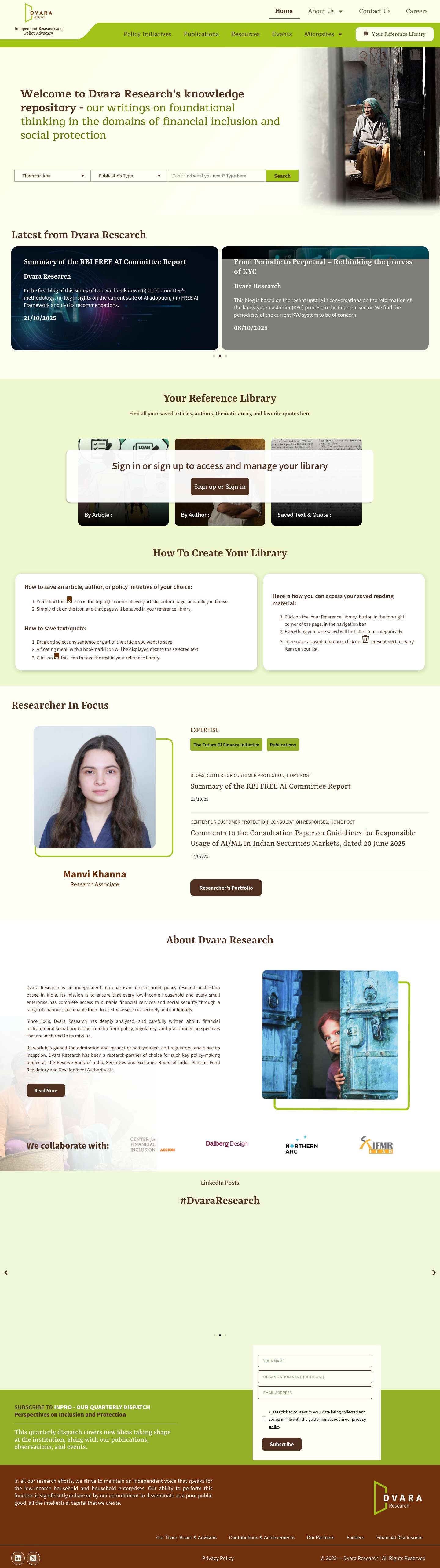 Home - Dvara Research - Full Screenshot