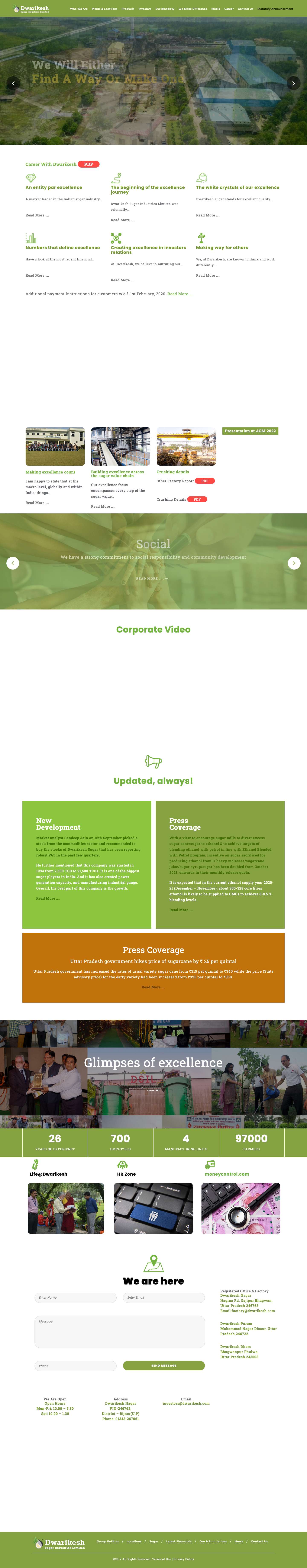 Best Indian Sugar Industries - Dwarikesh Sugar Industries Limited - Full Screenshot