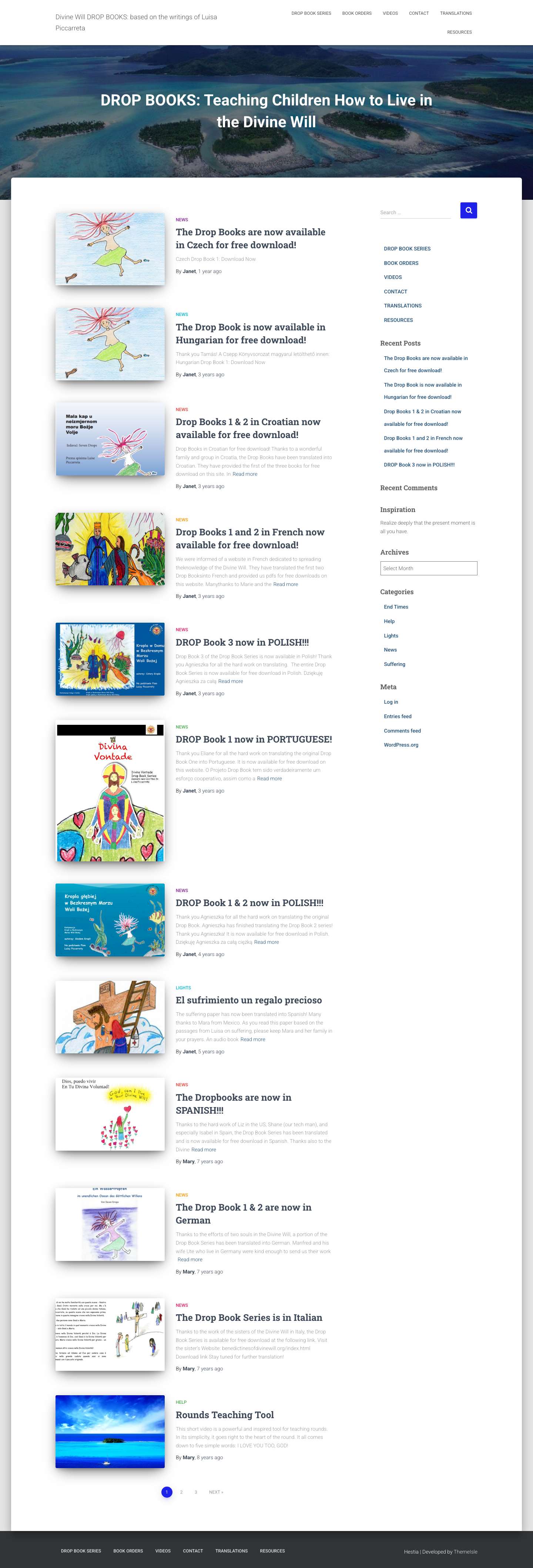 Divine Will DROP BOOKS: based on the writings of Luisa Piccarreta - DROP BOOKS: Teaching Children How to Live in the Divine Will - Full Screenshot