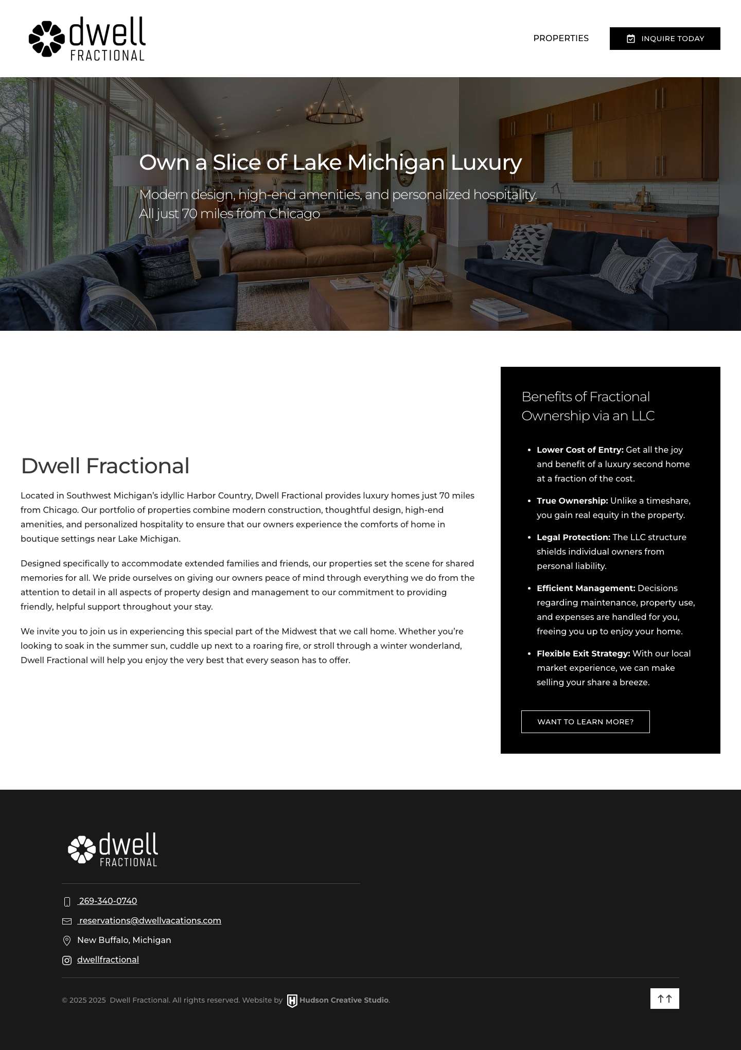 Dwell Fractional | Luxury Lake Michigan Home Ownership - Full Screenshot