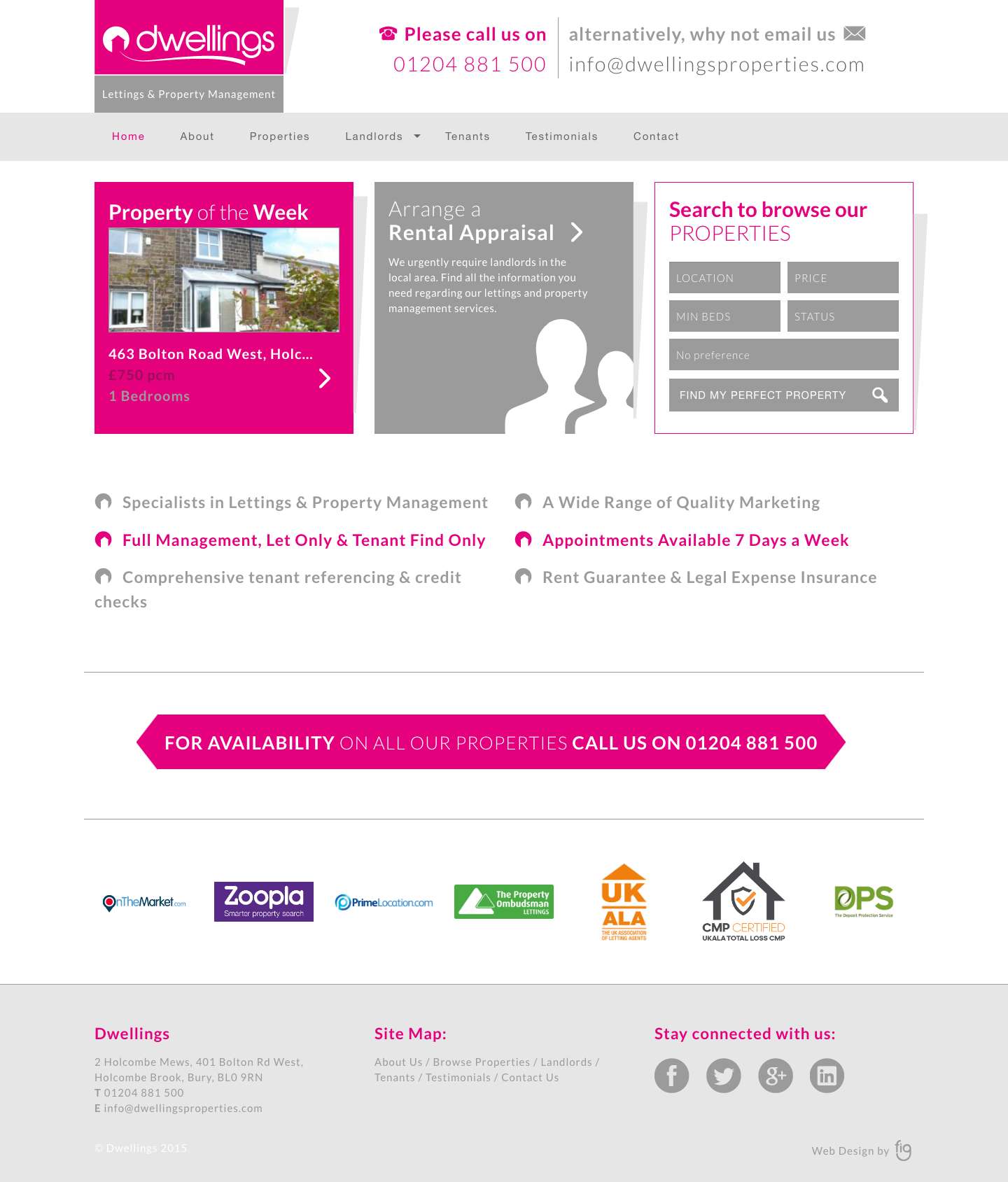 Dwellings specialist independent letting agent. - Full Screenshot