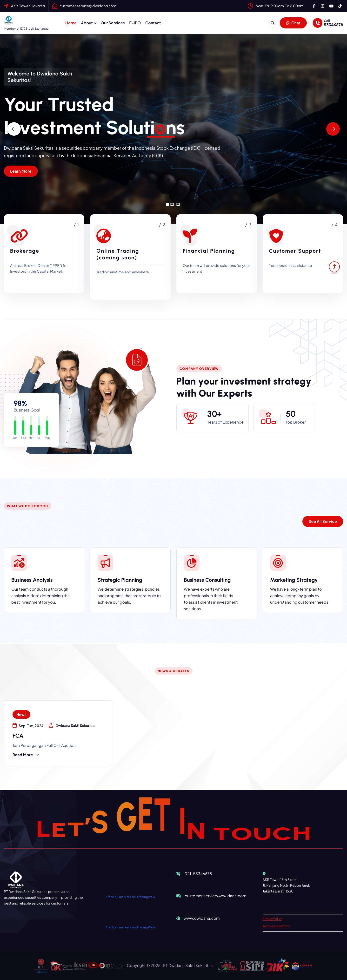 PT Dwidana Sakti Sekuritas – Member of IDX Stock Exchange - Full Screenshot