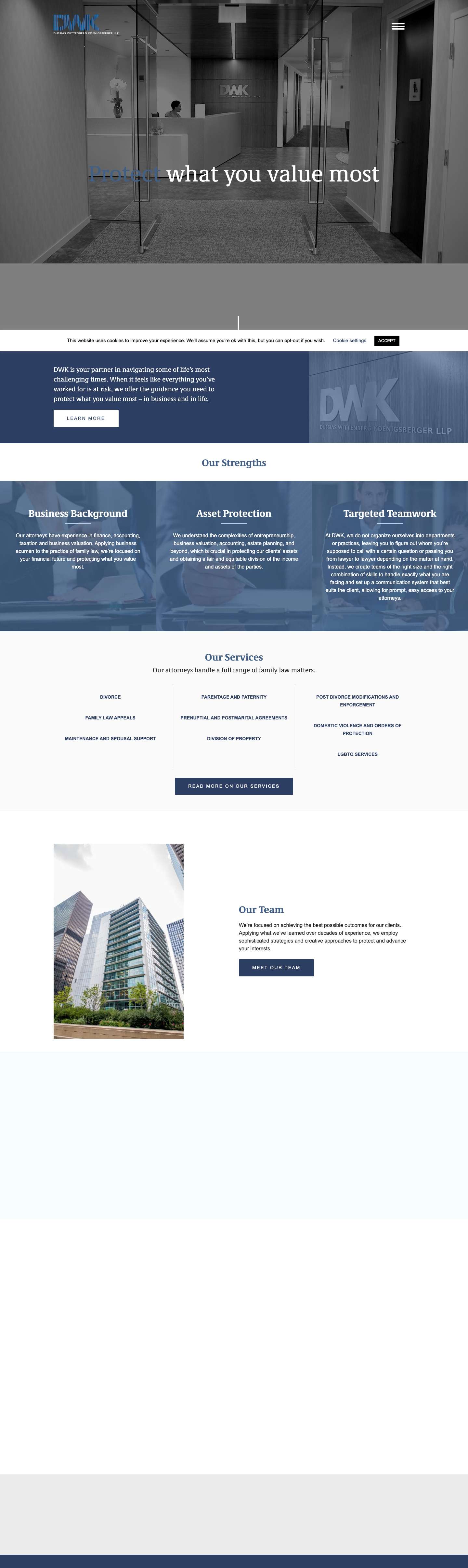 Dussias Wittenberg Koenigsberger LLP | DWK General Family Law - Full Screenshot