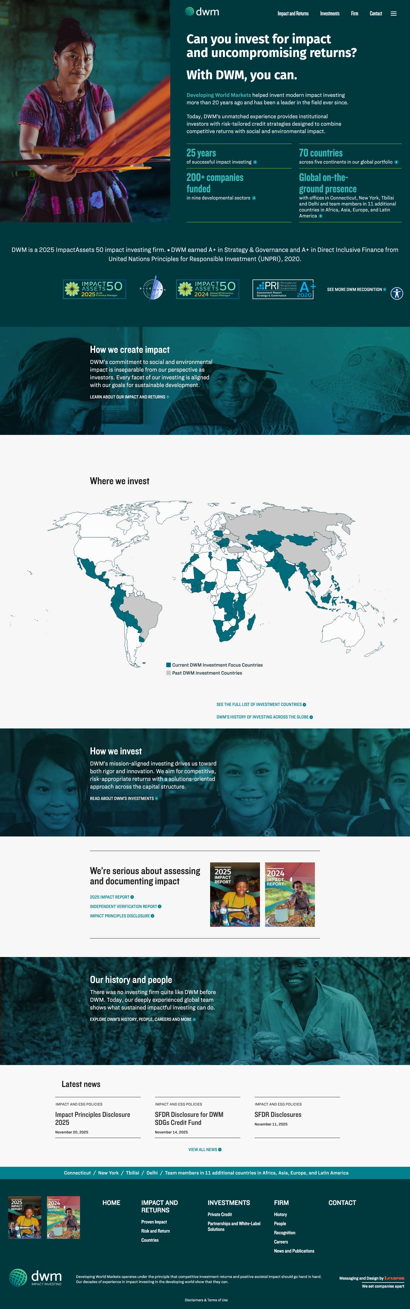 Home - Developing World Markets - Full Screenshot