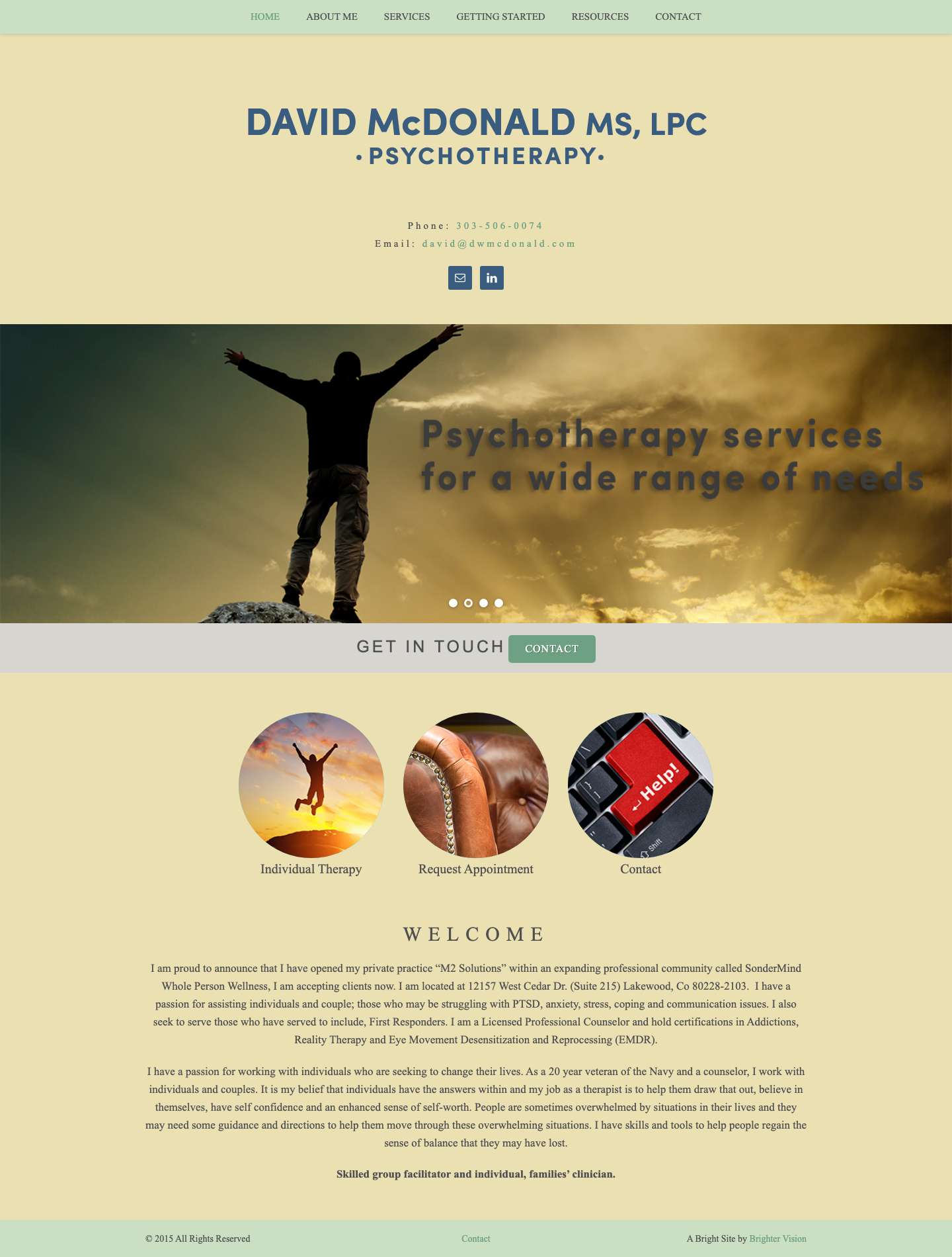 Therapy for Individuals, Couples, Family | Aurora & Littleton, COEmailLinkedIn - Full Screenshot