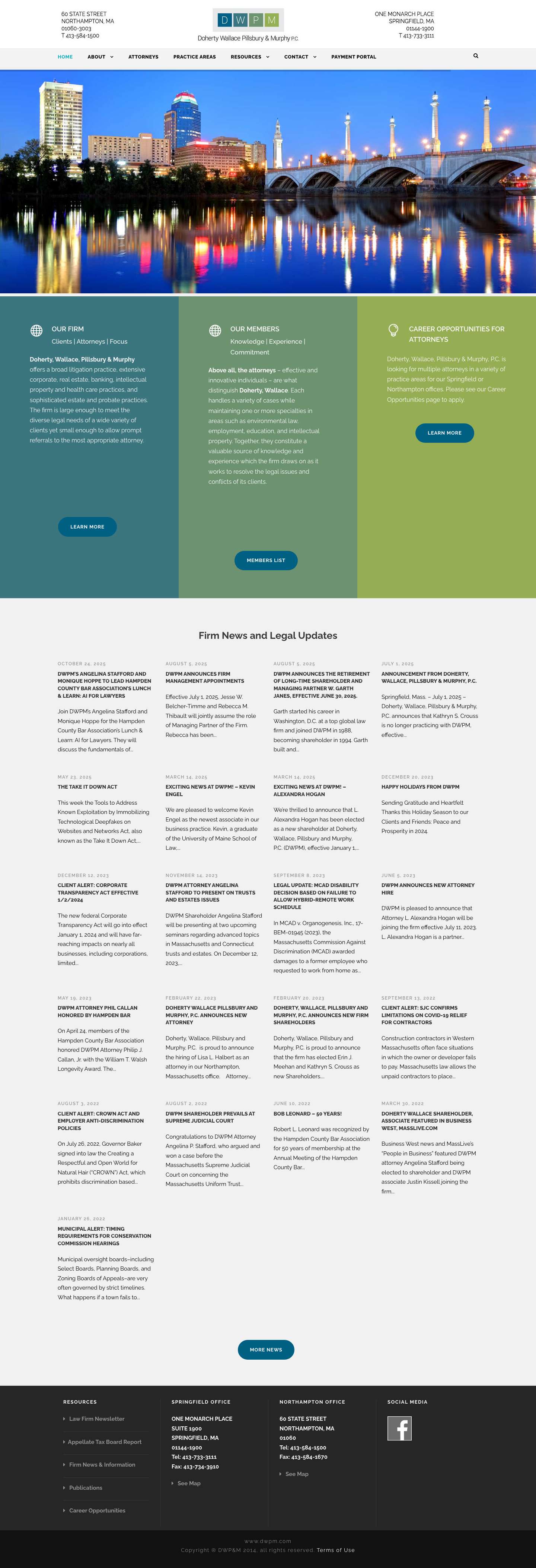 Home - Law Offices of Doherty, Wallace, Pillsbury & Murphy - Full Screenshot