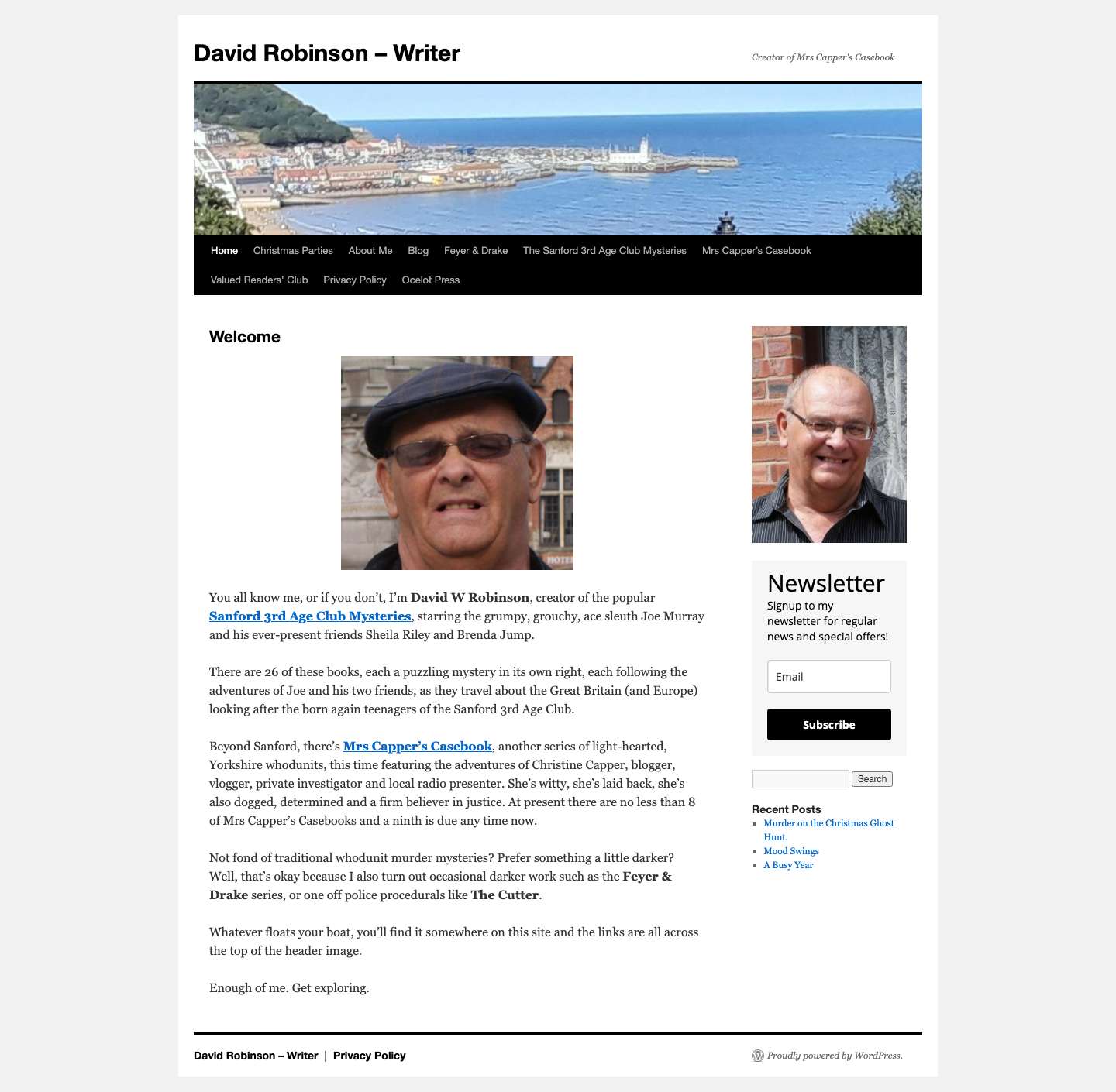 David Robinson – Writer | Creator of Mrs Capper's Casebook - Full Screenshot