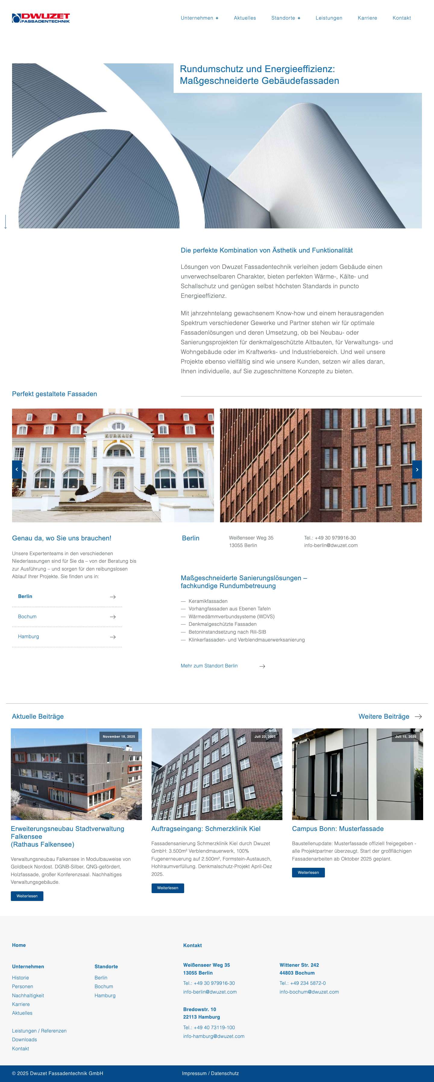 Dwuzet Fassadentechnik - Fassadensanierung mit Energieeffizienz.arrow-right - Full Screenshot
