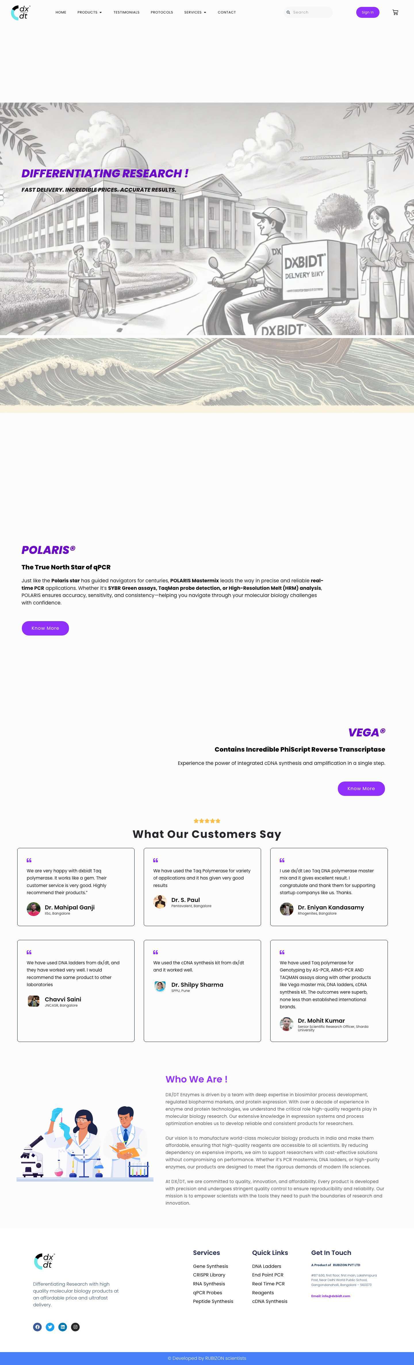HOME - DXBIDT Enzymes - Full Screenshot