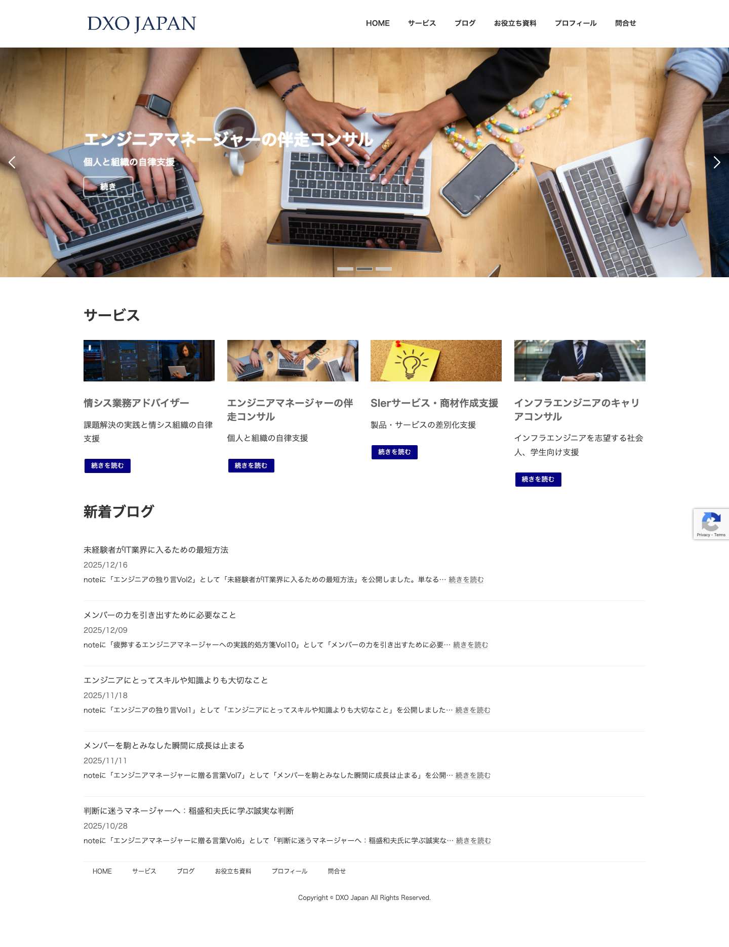 DXO Japan - 情シス様、SIer様向けビジネスコンサルティング - Full Screenshot
