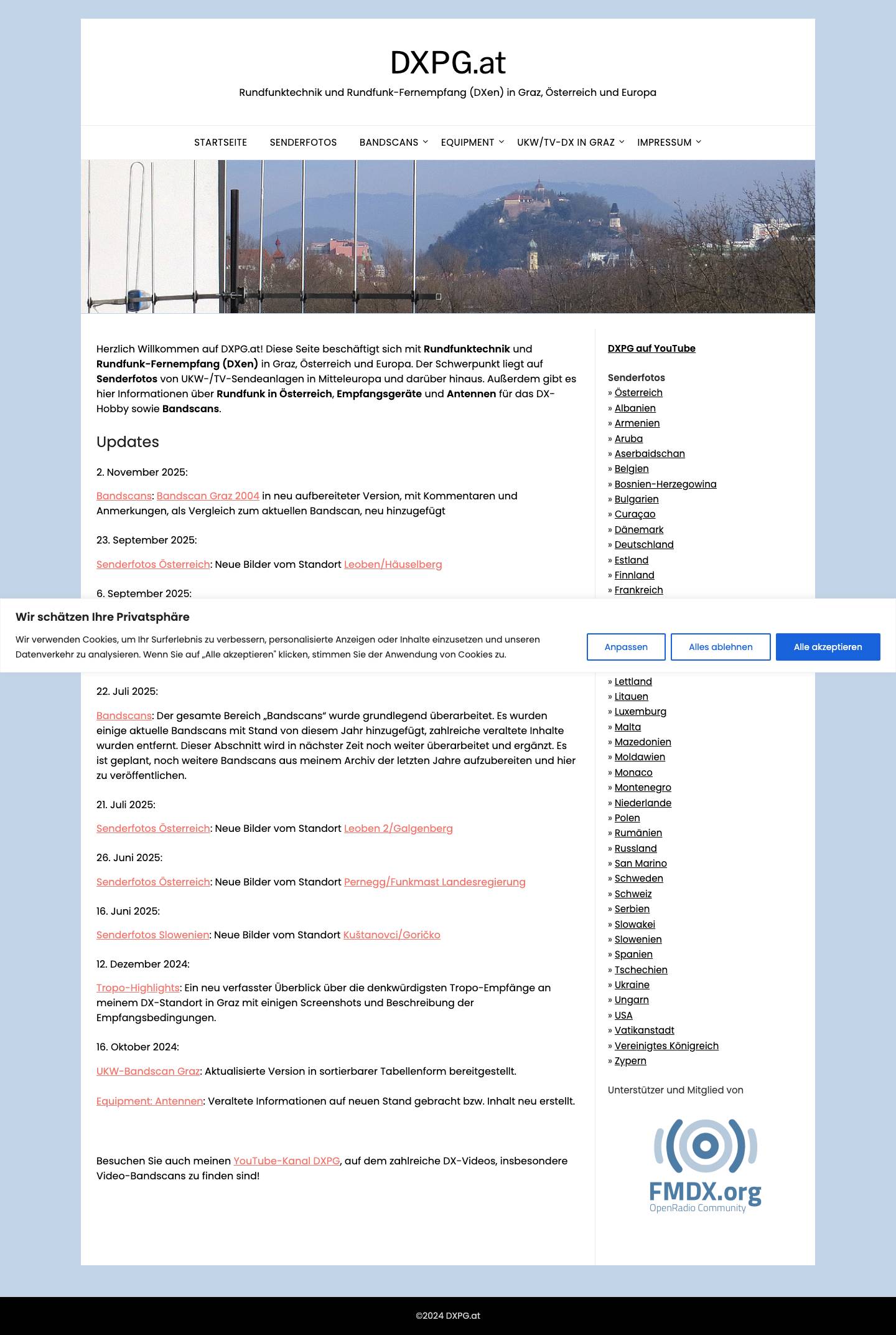 DXPG.at – Rundfunktechnik und Rundfunk-Fernempfang (DXen) in Graz, Österreich und Europa - Full Screenshot