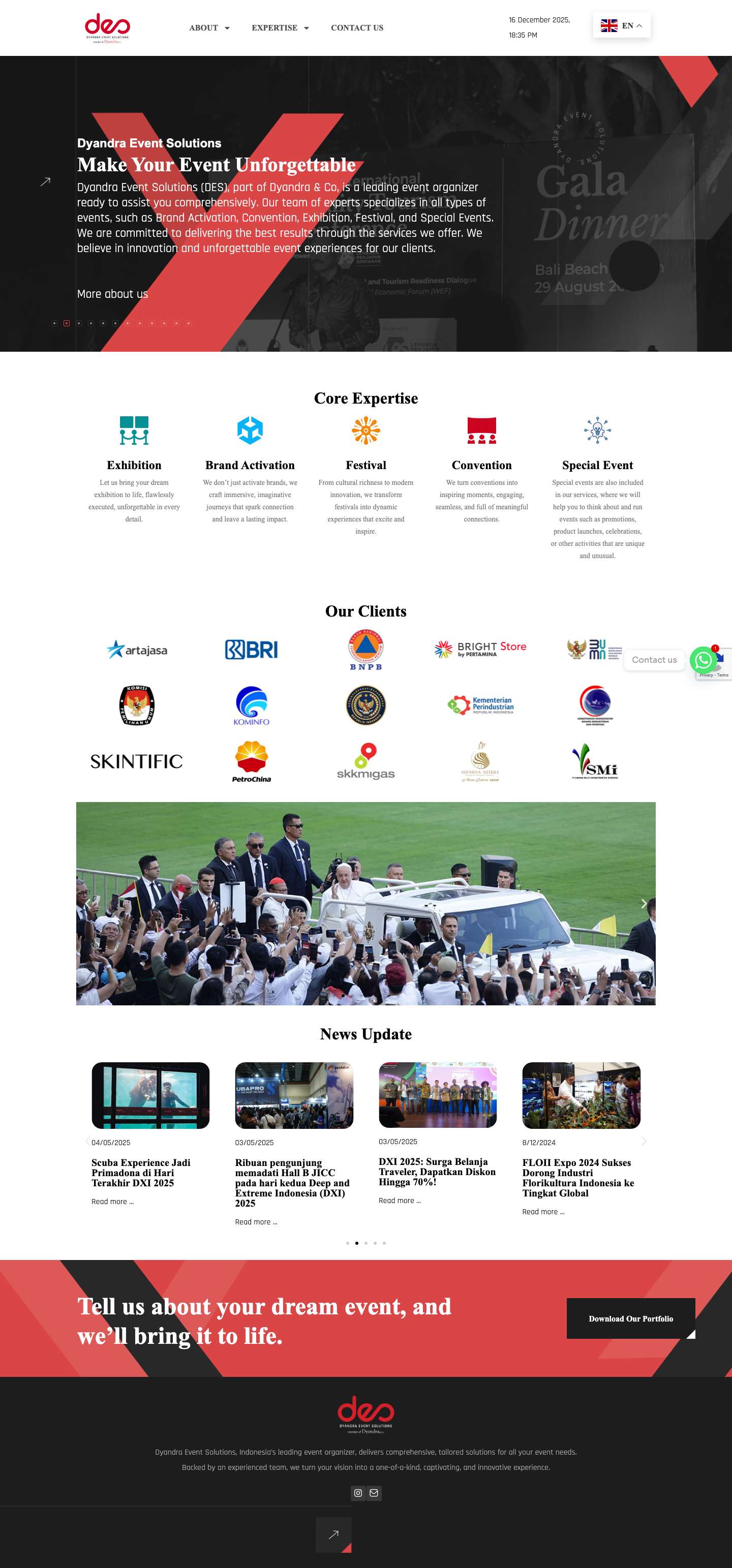 Dyandra Event Solutions - Full Screenshot
