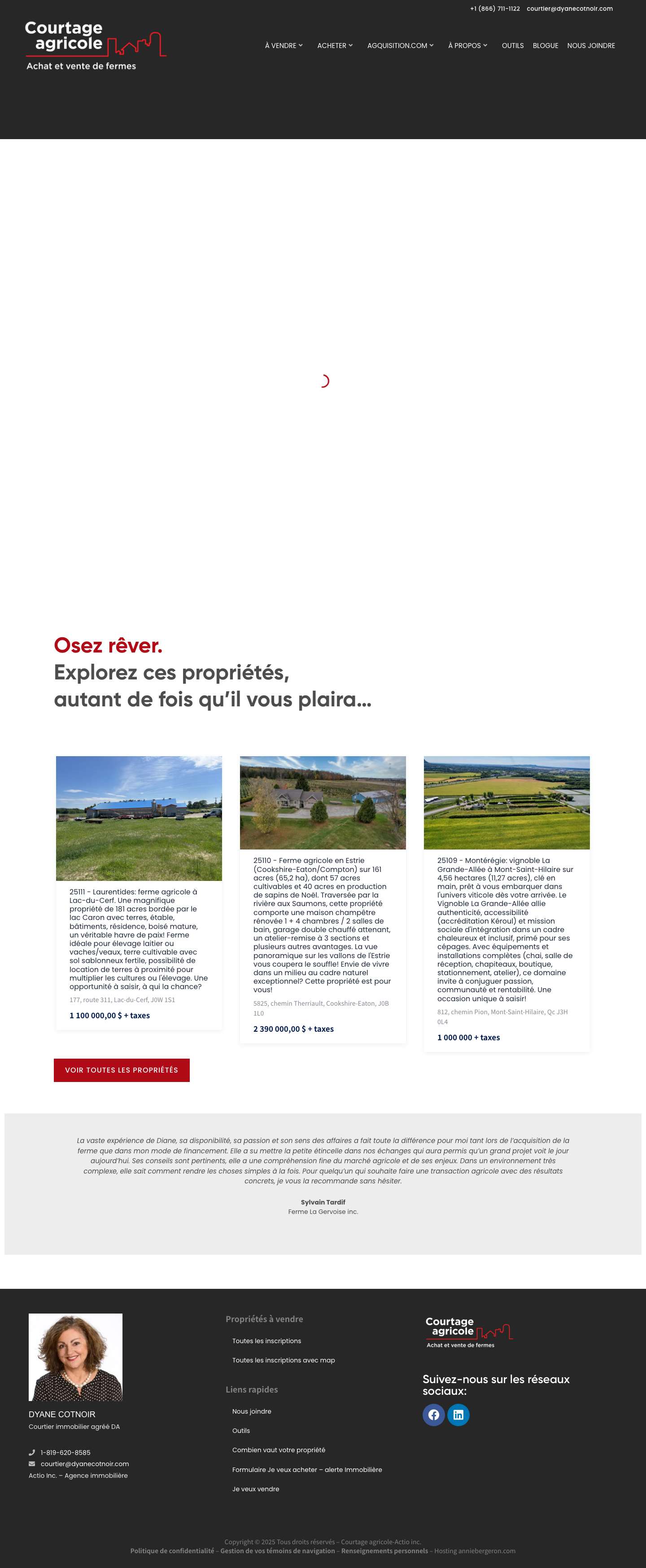 Courtage agricole - achat et vente de fermes - Courtage agricole - Full Screenshot