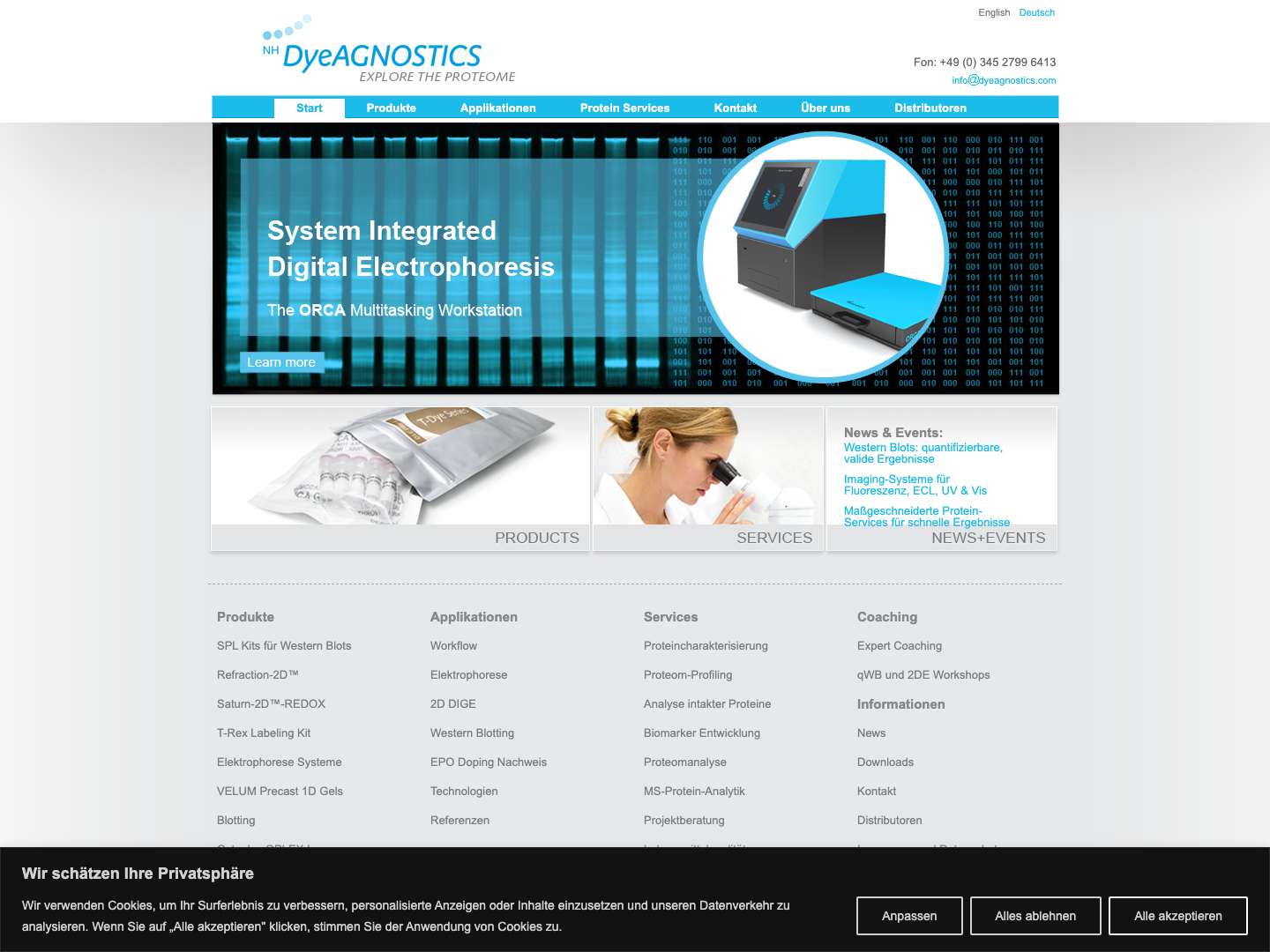 NH DyeAGNOSTICS GmbH - Standardized PROTEIN AnalysisNH DyeAGNOSTICS | Standardized Protein Analysis - Full Screenshot