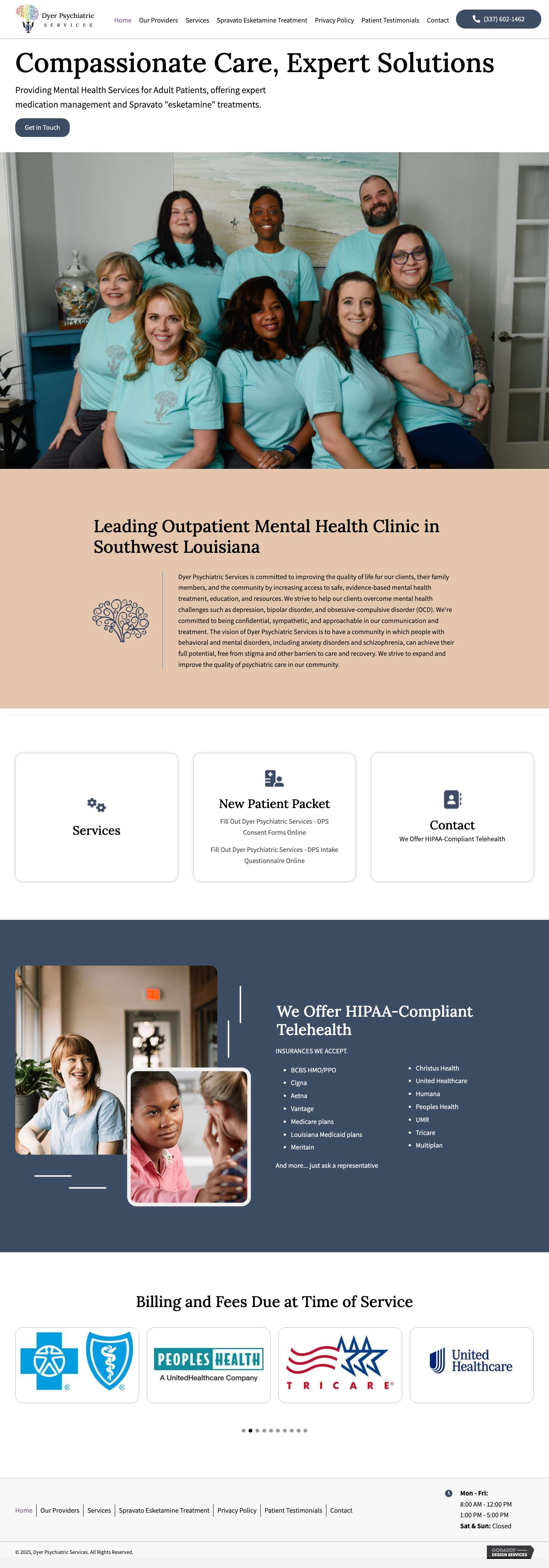 Home - Mental Health Services - Dyer Psychiatric Services - Full Screenshot