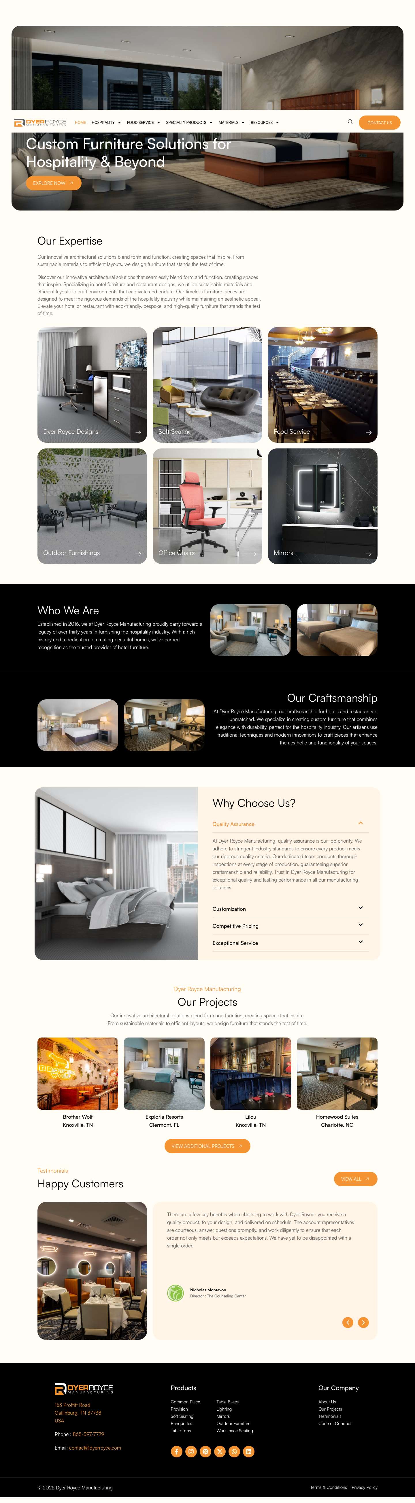 Home - Dyer Royce Manufacturing - Full Screenshot