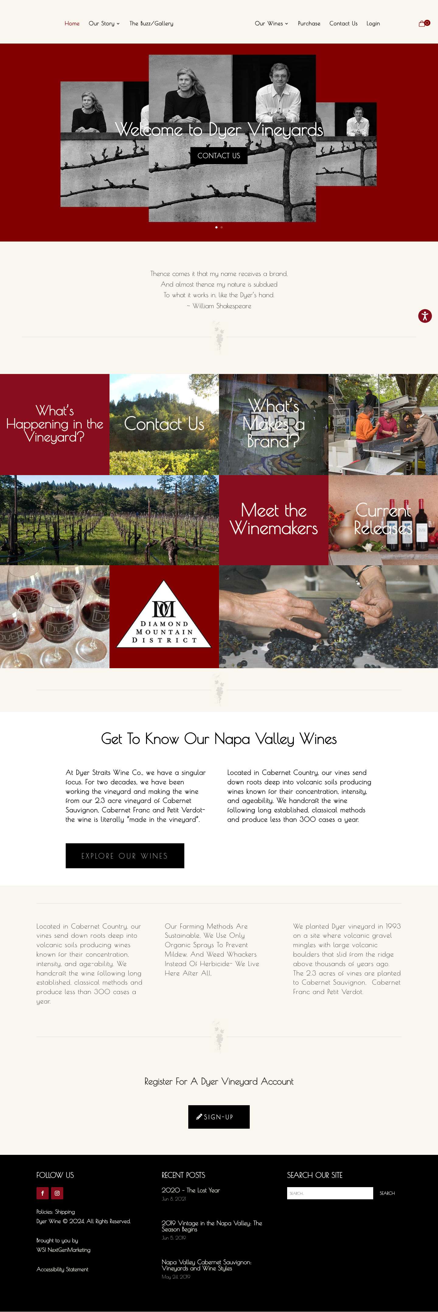 Diamond Mountain Winery - Exceptional Estate Grown Wines | Dyer Wine - Full Screenshot